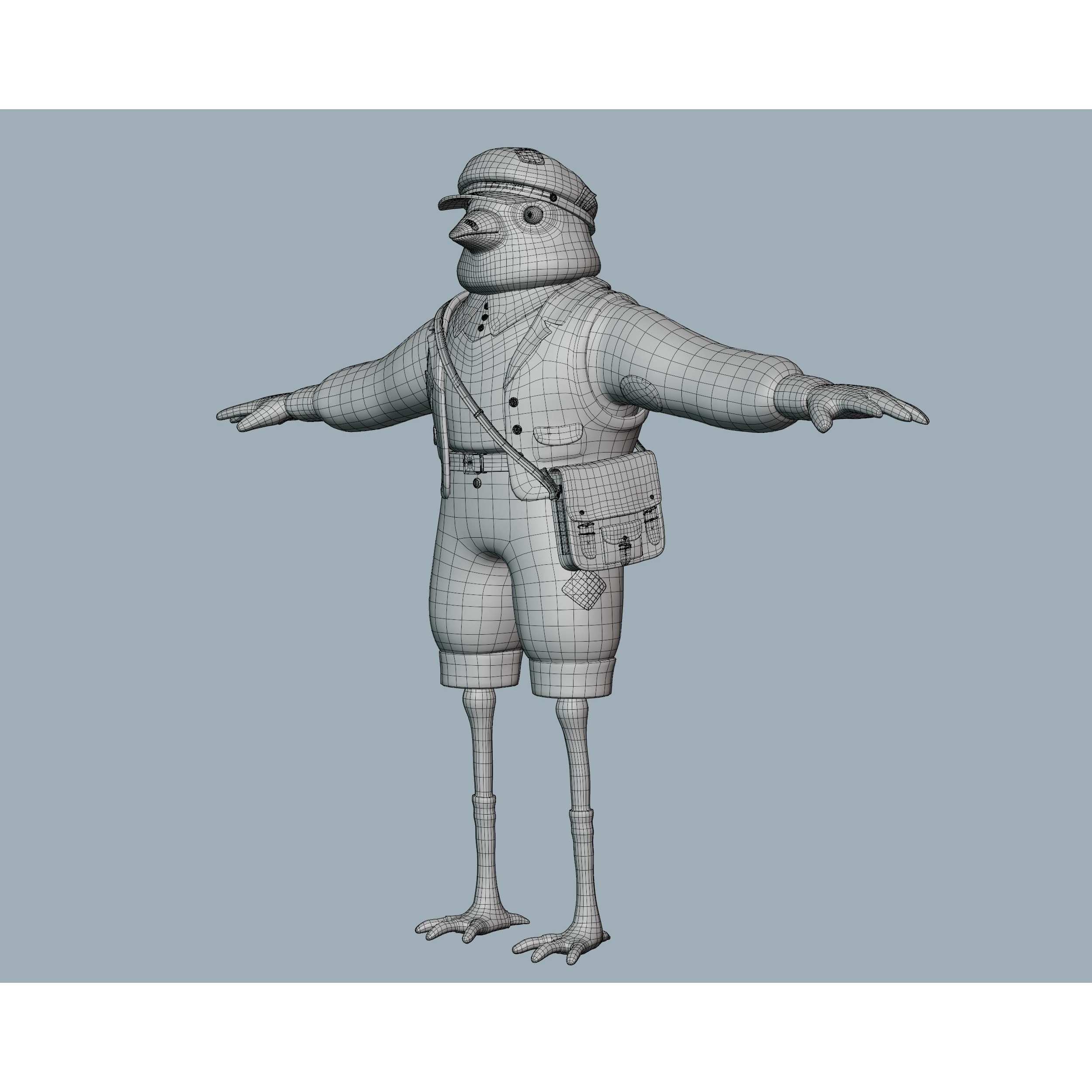 Bird character Free 3D model 10