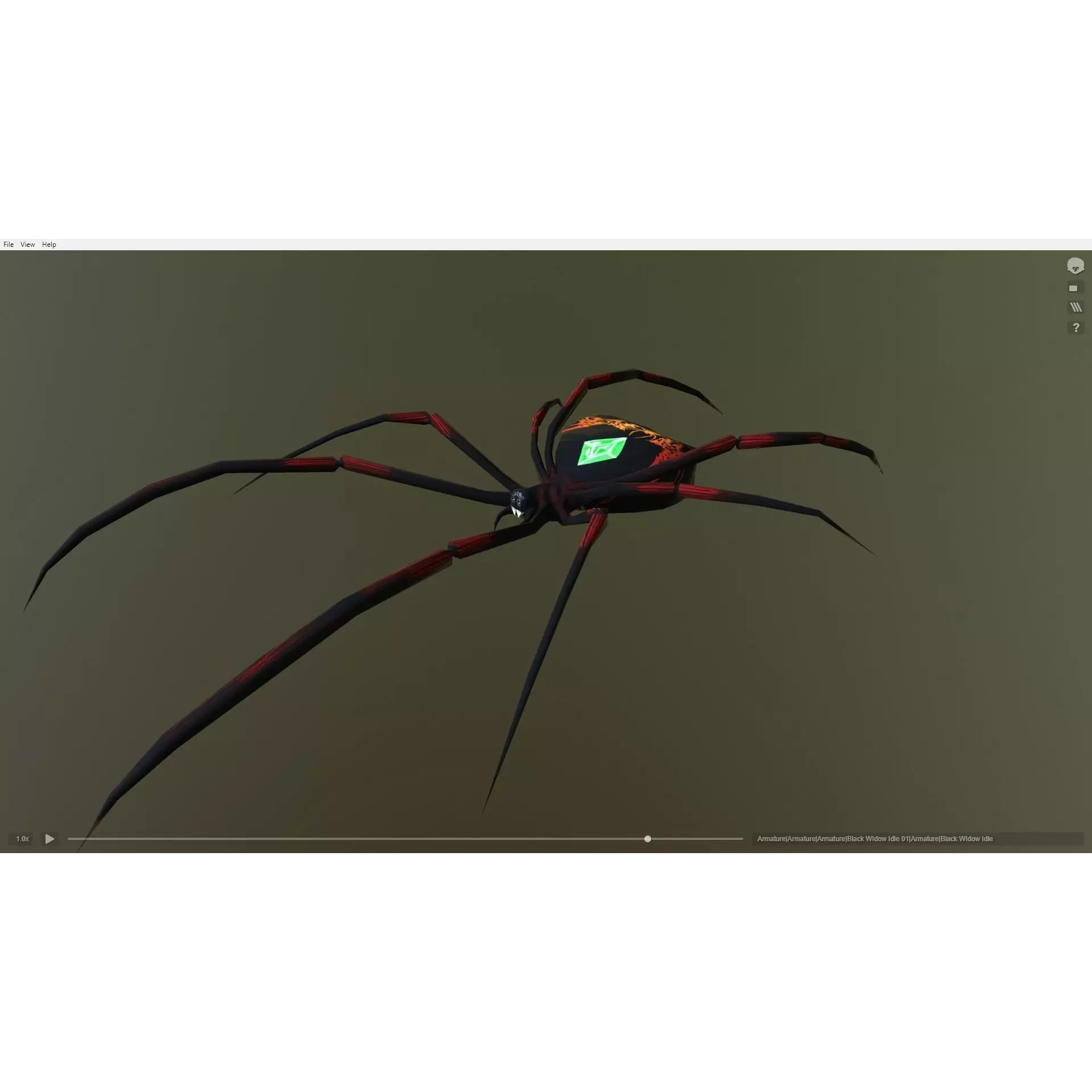 Black Widow Emerald Spider Free low-poly 3D model