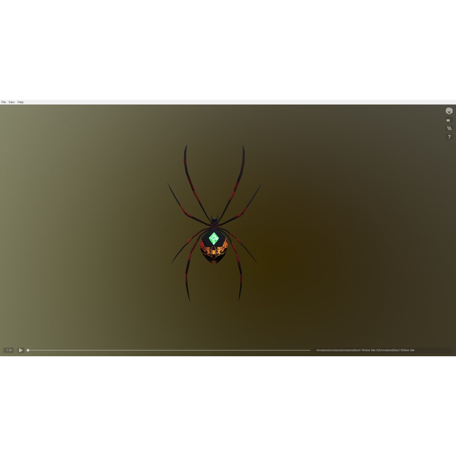 Black Widow Emerald Spider Free low-poly 3D model 2