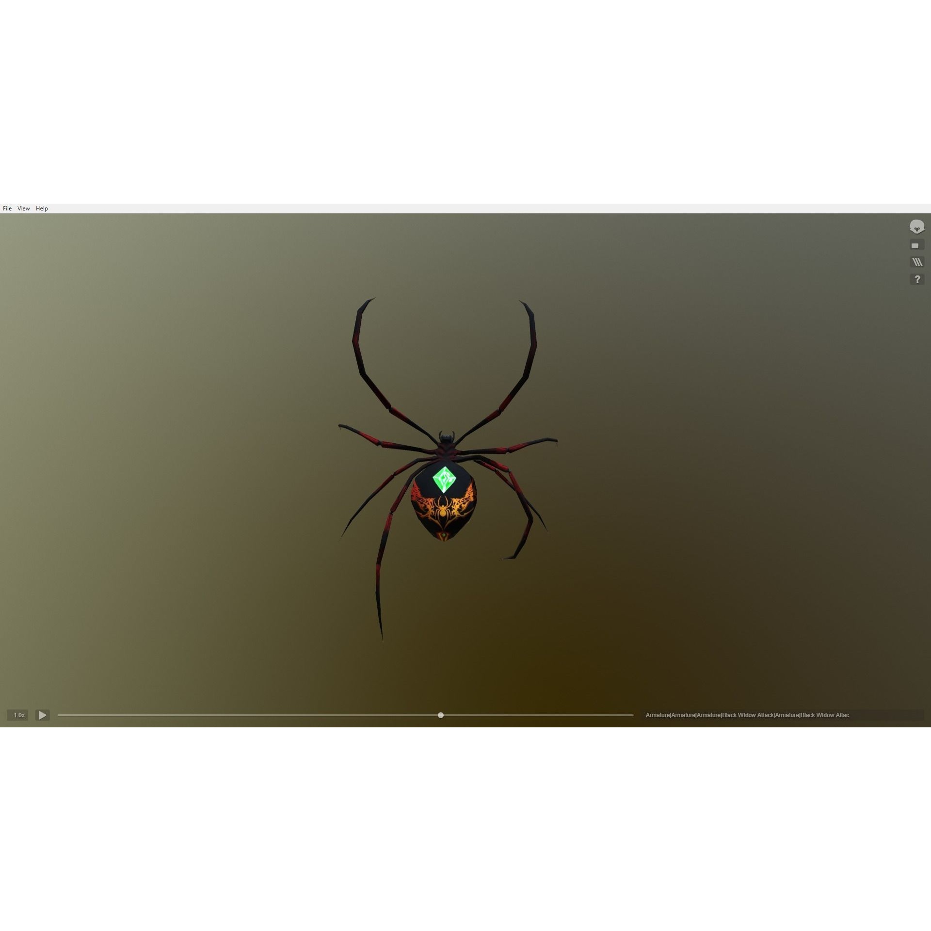 Black Widow Emerald Spider Free low-poly 3D model 3