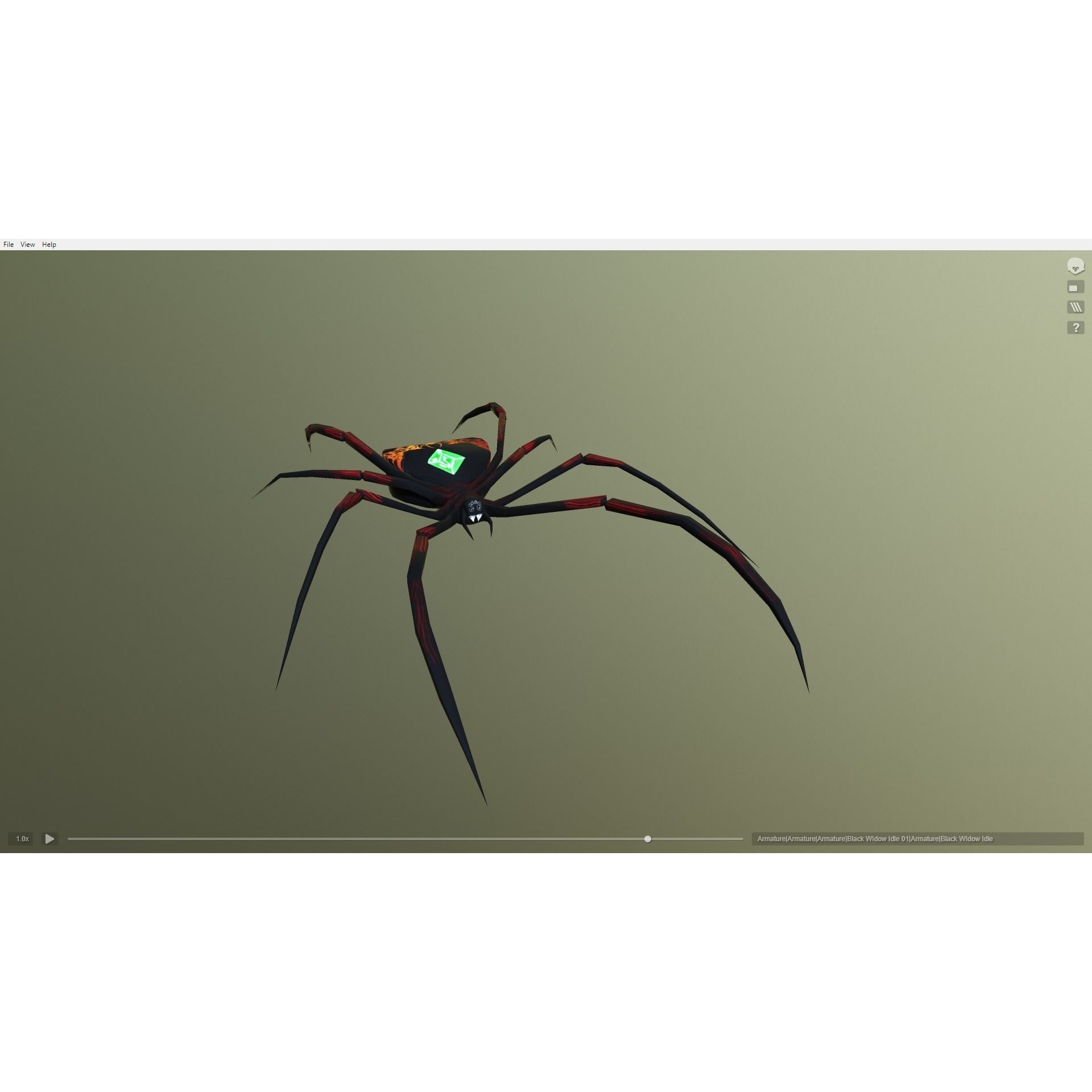 Black Widow Emerald Spider Free low-poly 3D model 4