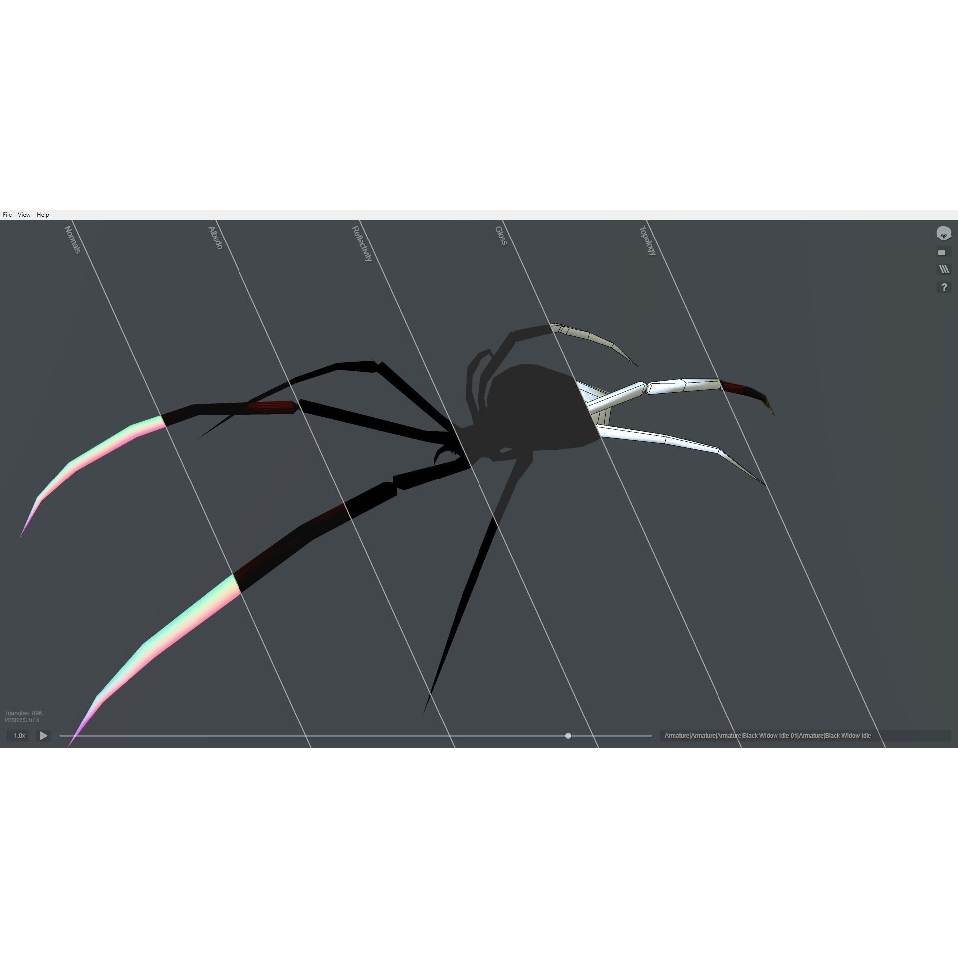 Black Widow Emerald Spider Free low-poly 3D model 6