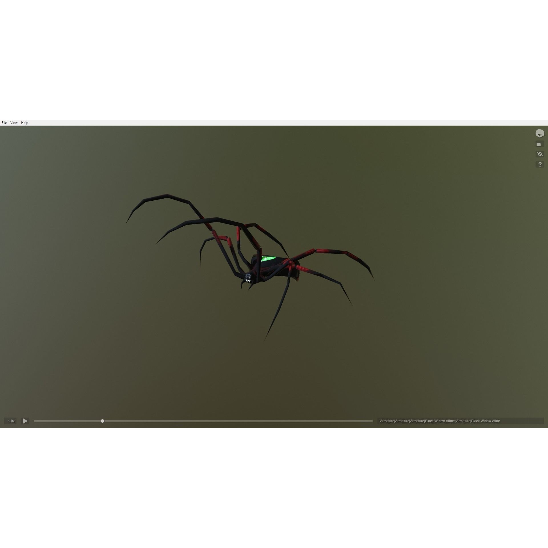 Black Widow Emerald Spider Free low-poly 3D model 7