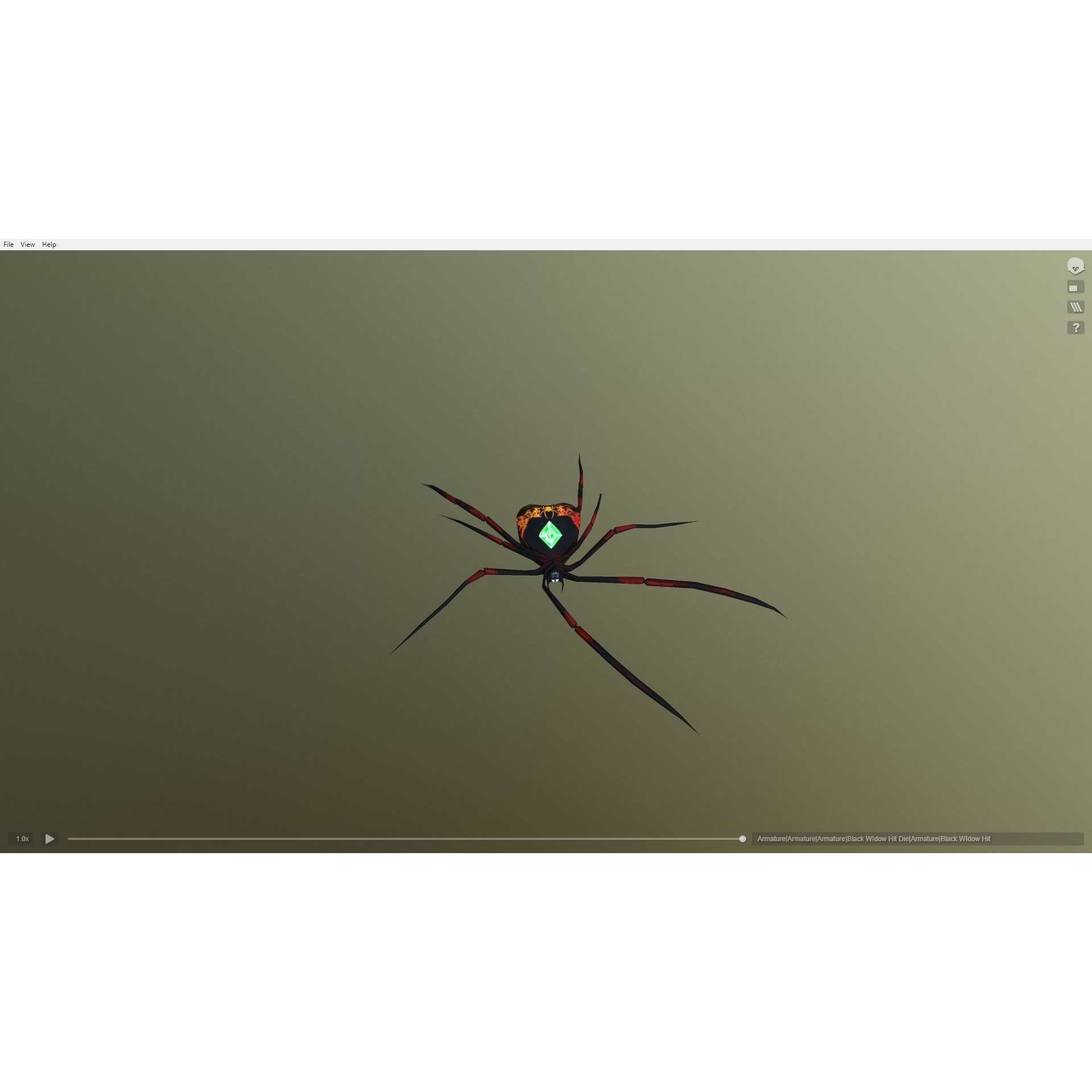 Black Widow Emerald Spider Free low-poly 3D model 8