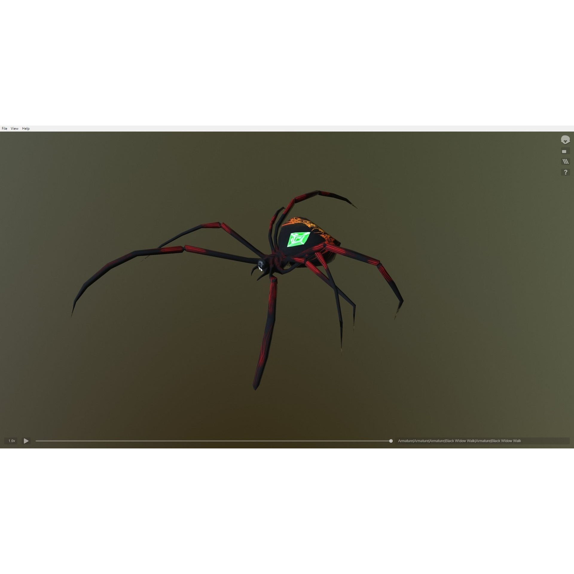 Black Widow Emerald Spider Free low-poly 3D model 9