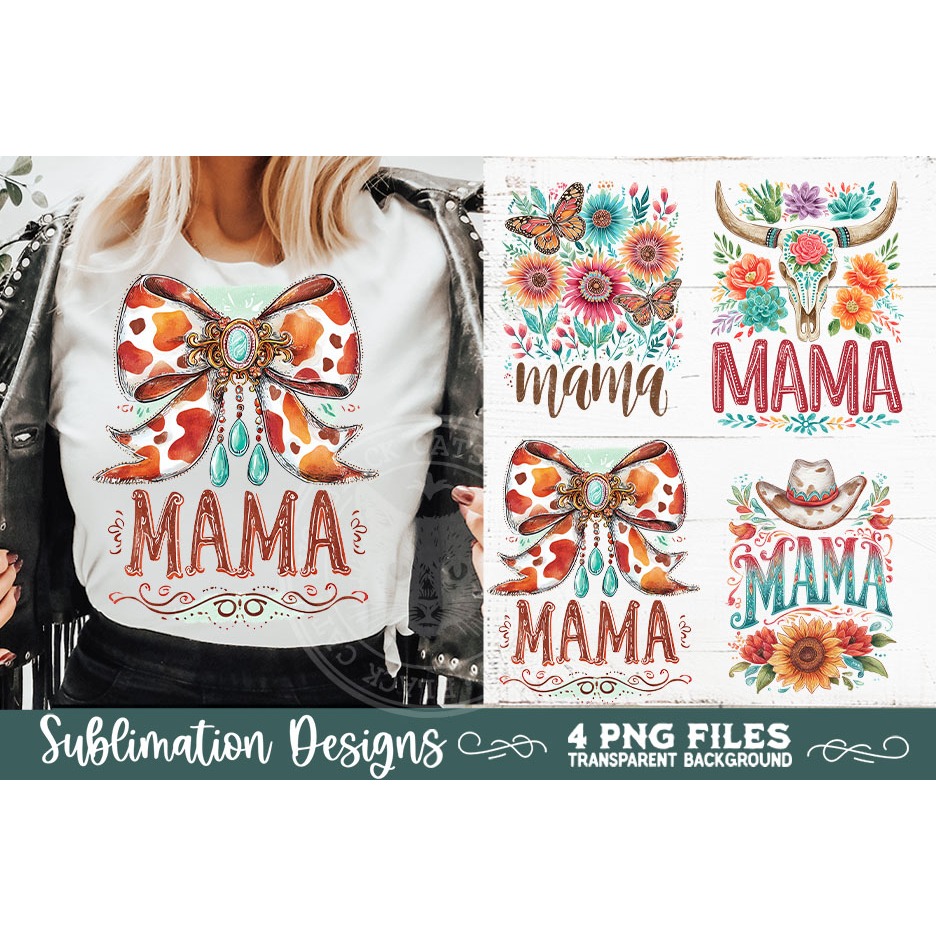 Boho Mama Western PNG Sublimation 4 Designs 2