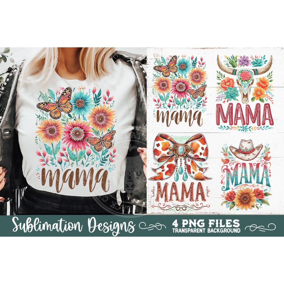 Boho Mama Western PNG Sublimation 4 Designs 3