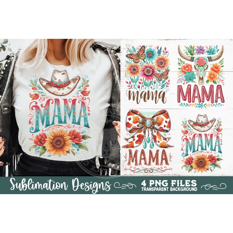 Boho Mama Western PNG Sublimation 4 Designs 4
