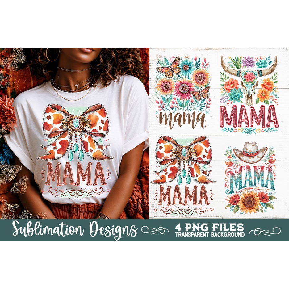 Boho Mama Western PNG Sublimation 4 Designs 6
