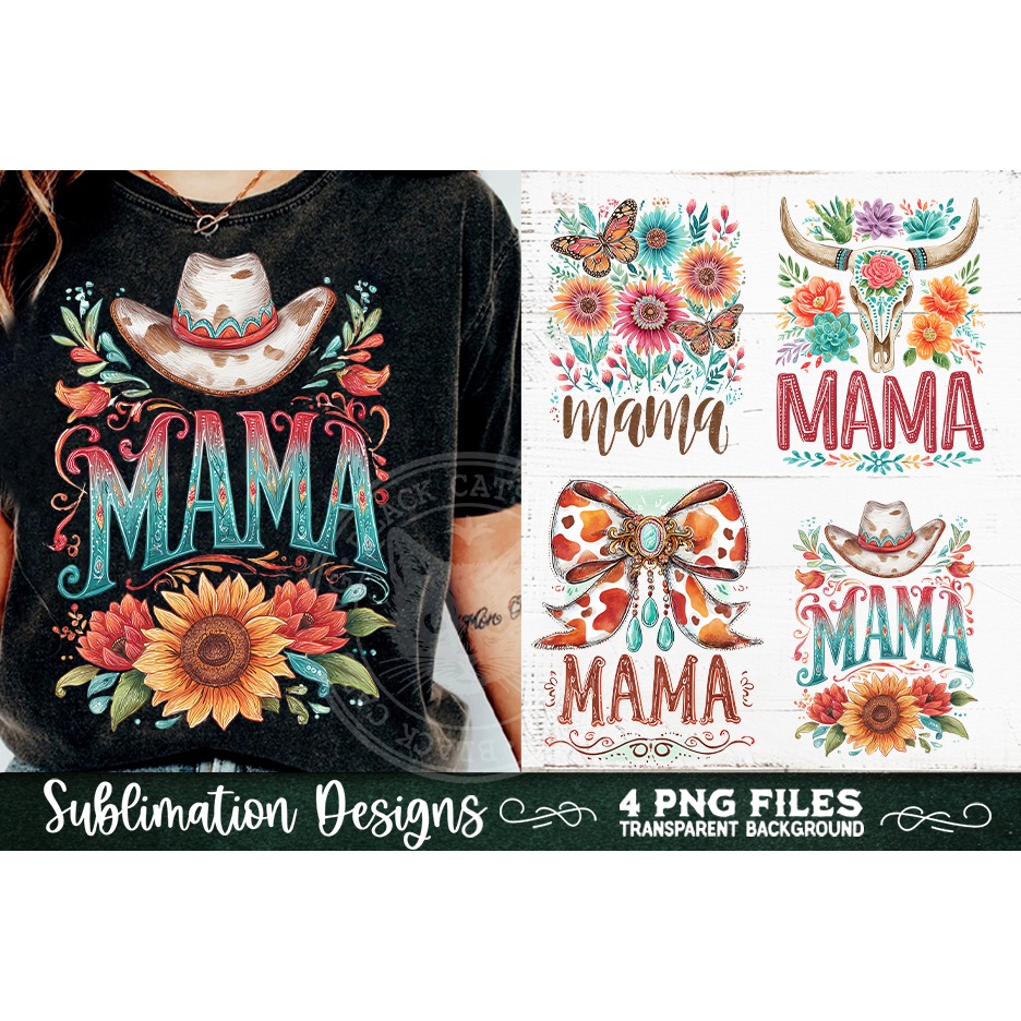Boho Mama Western PNG Sublimation 4 Designs 7