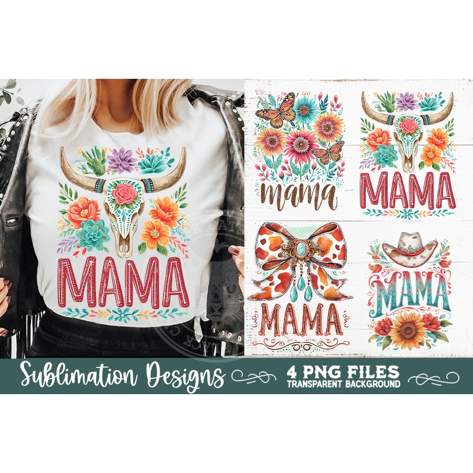Boho Mama Western PNG Sublimation 4 Designs 9