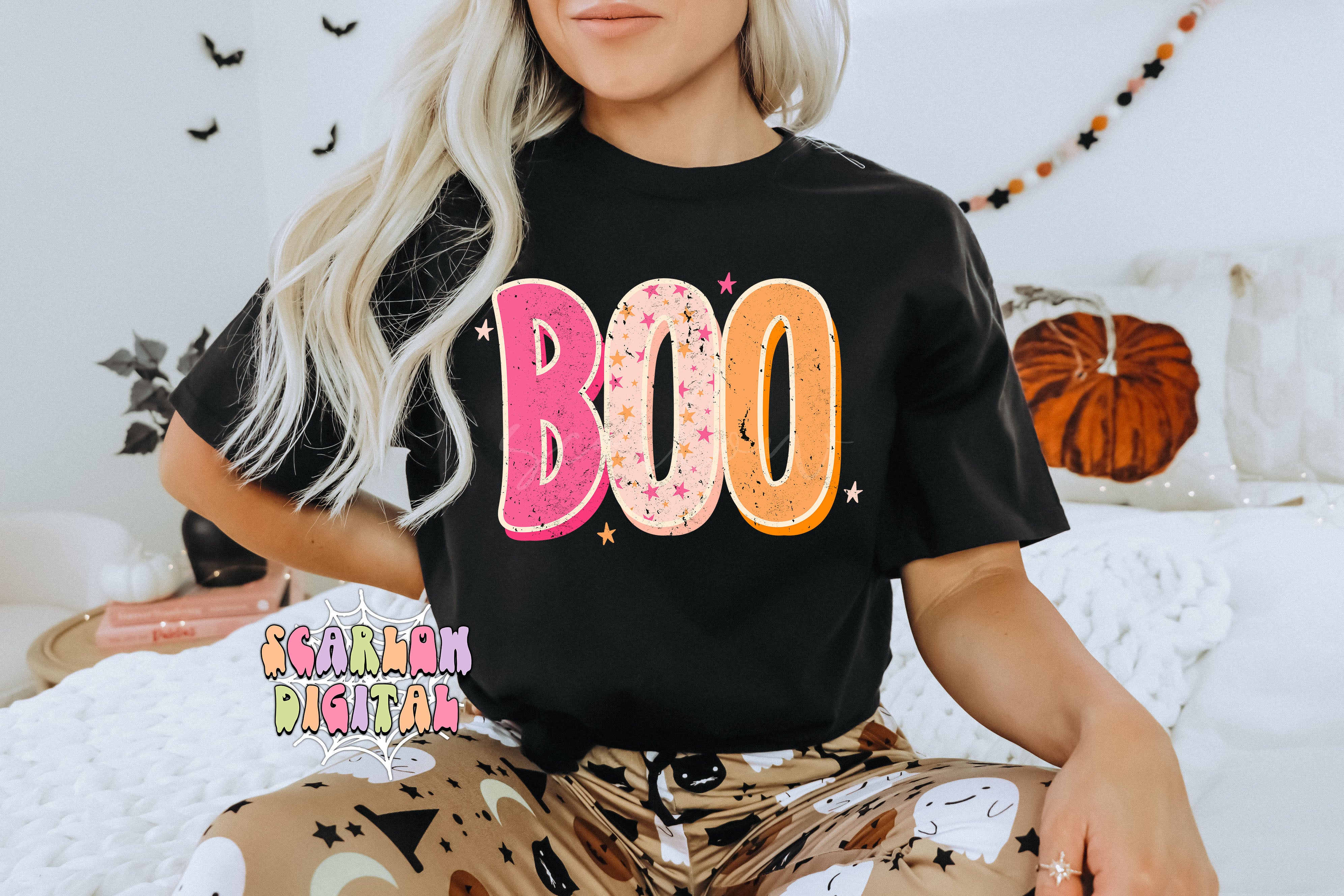 Boo PNG-Halloween Sublimation Digital Design Download-girl halloween png, preppy png, spooky season png, fall png, little girl png designs 2