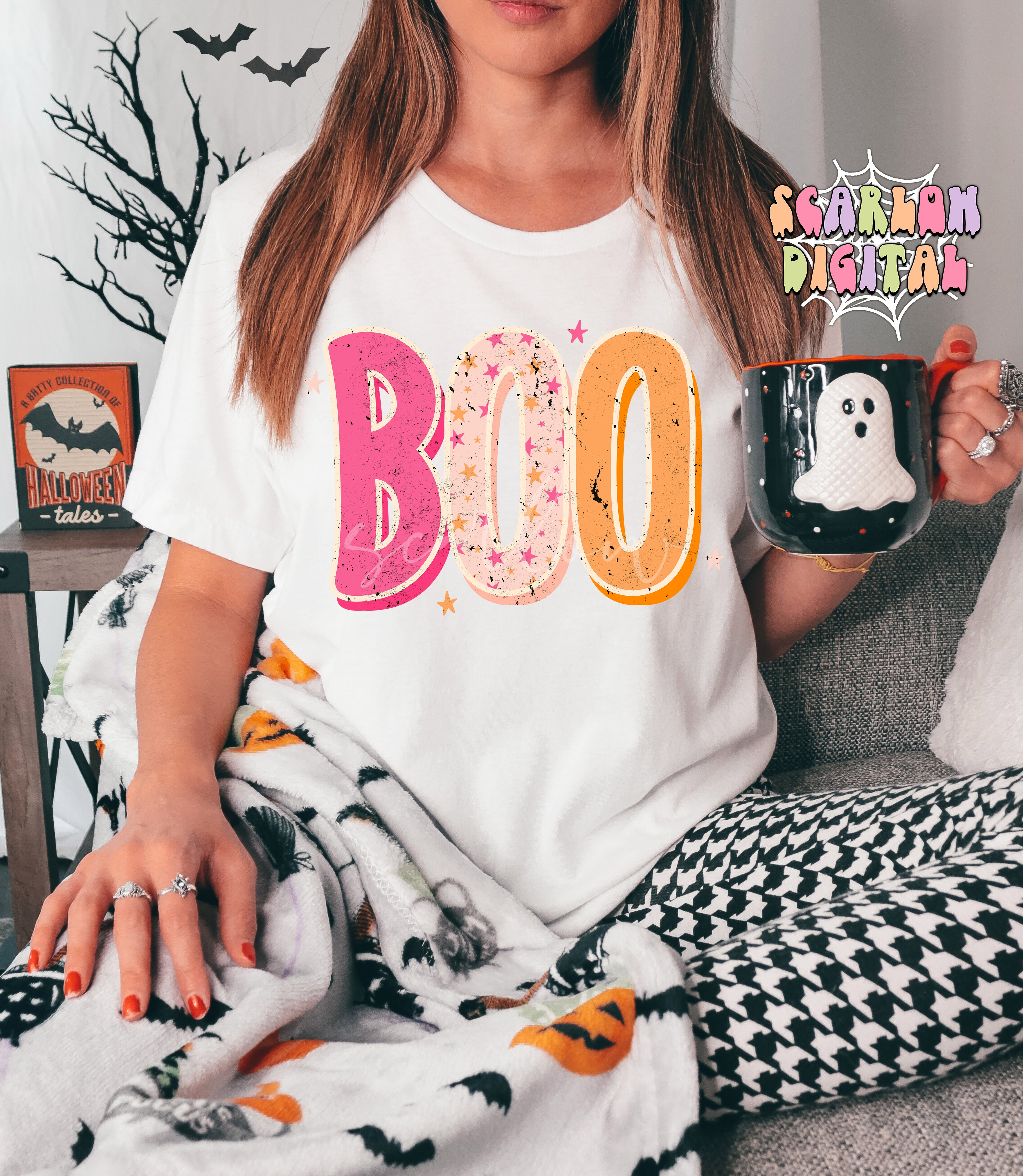 Boo PNG-Halloween Sublimation Digital Design Download-girl halloween png, preppy png, spooky season png, fall png, little girl png designs 4