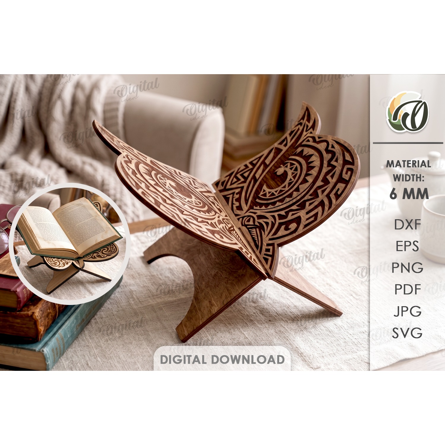 Book Holder Laser Cut. Book Stand. Owl SVG