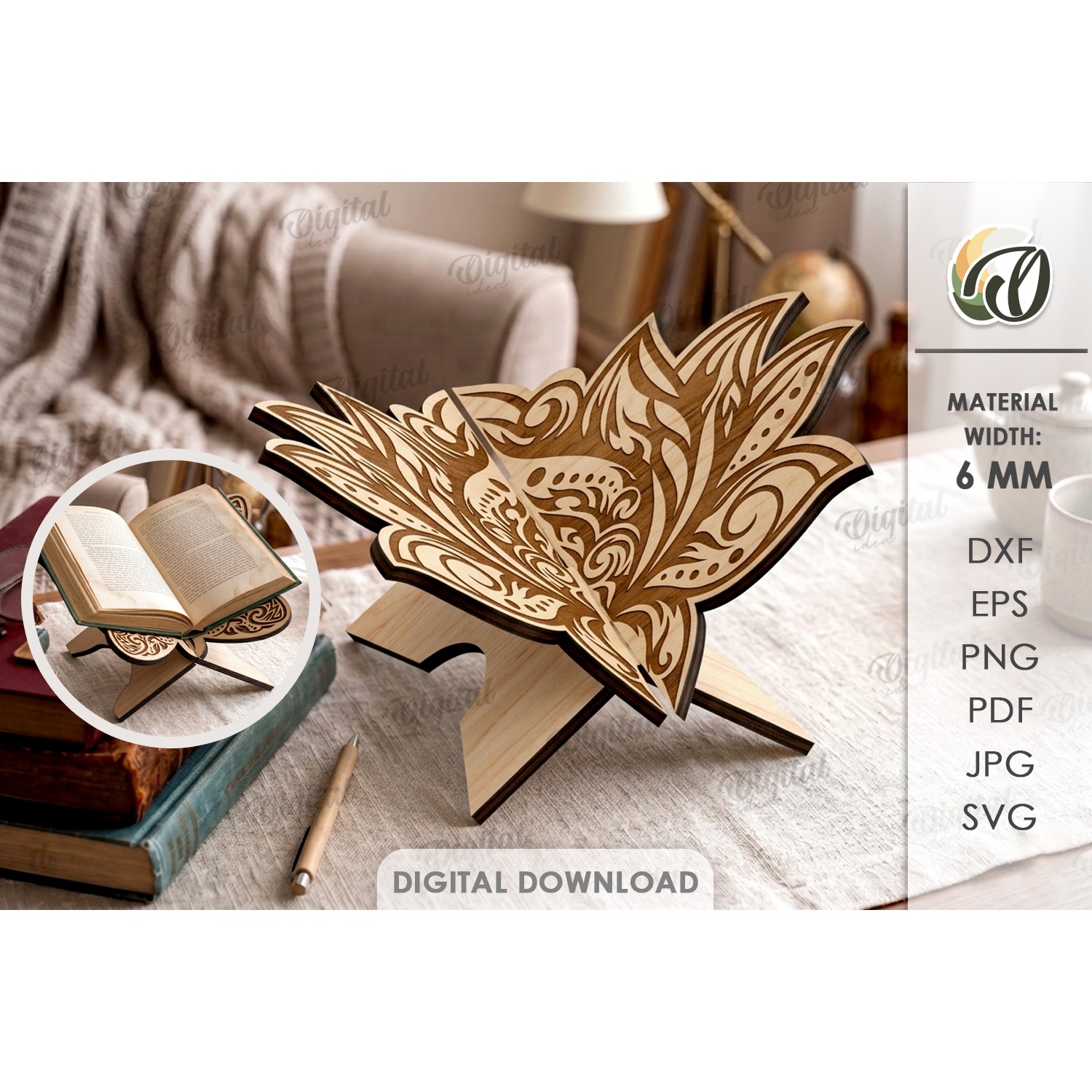 Book Holders Bundle Laser Cut. Book Stand SVG 12