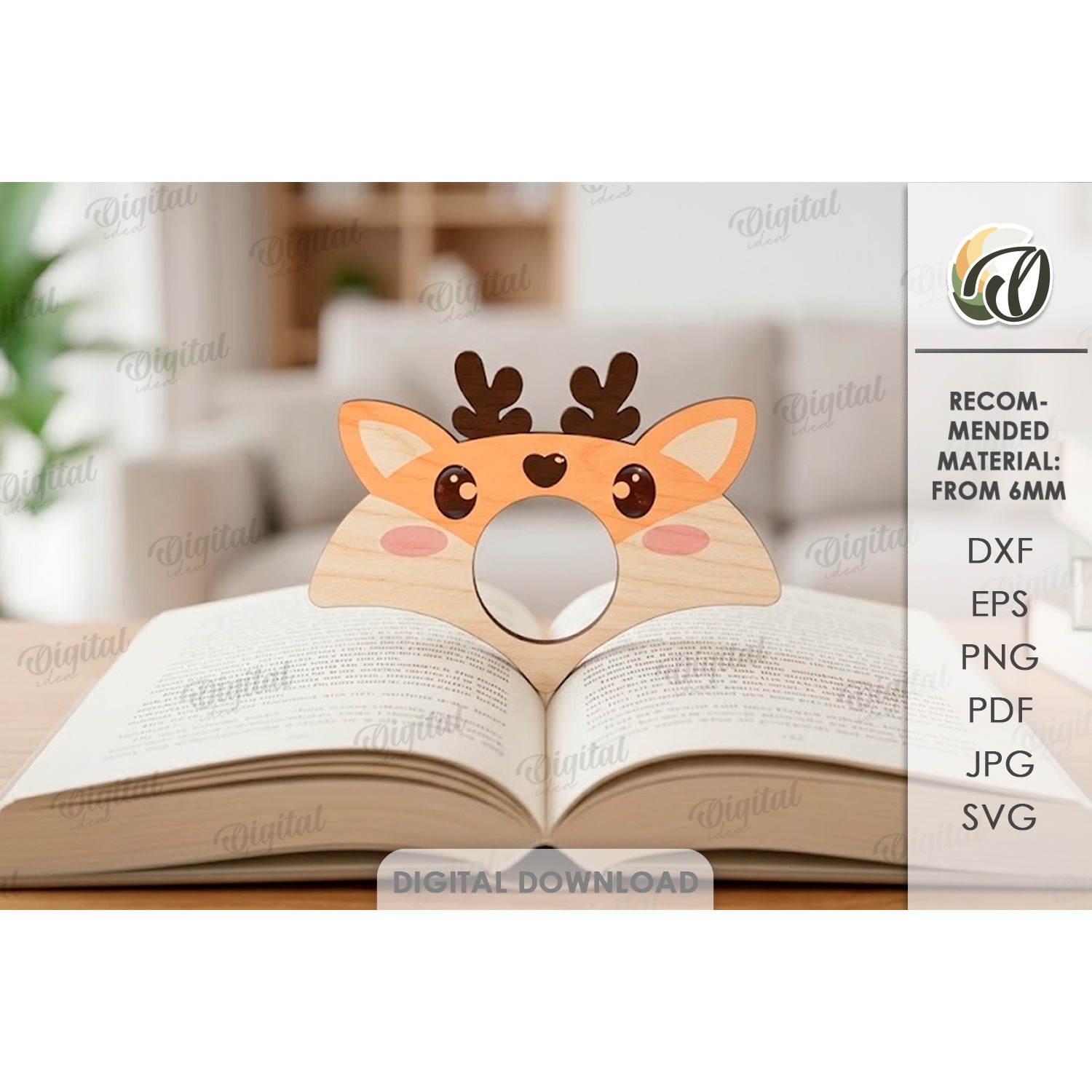 Book Page Holder Laser Cut. Book Buddy. Deer SVG