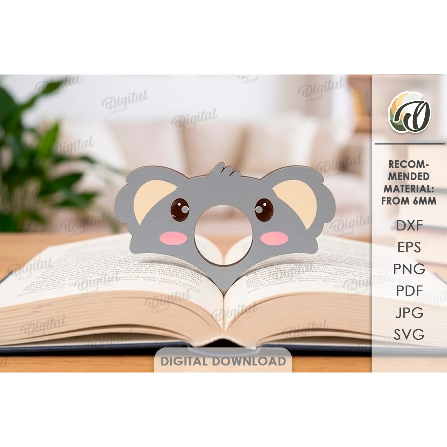 Book Page Holder Laser Cut. Book Buddy. Koala SVG