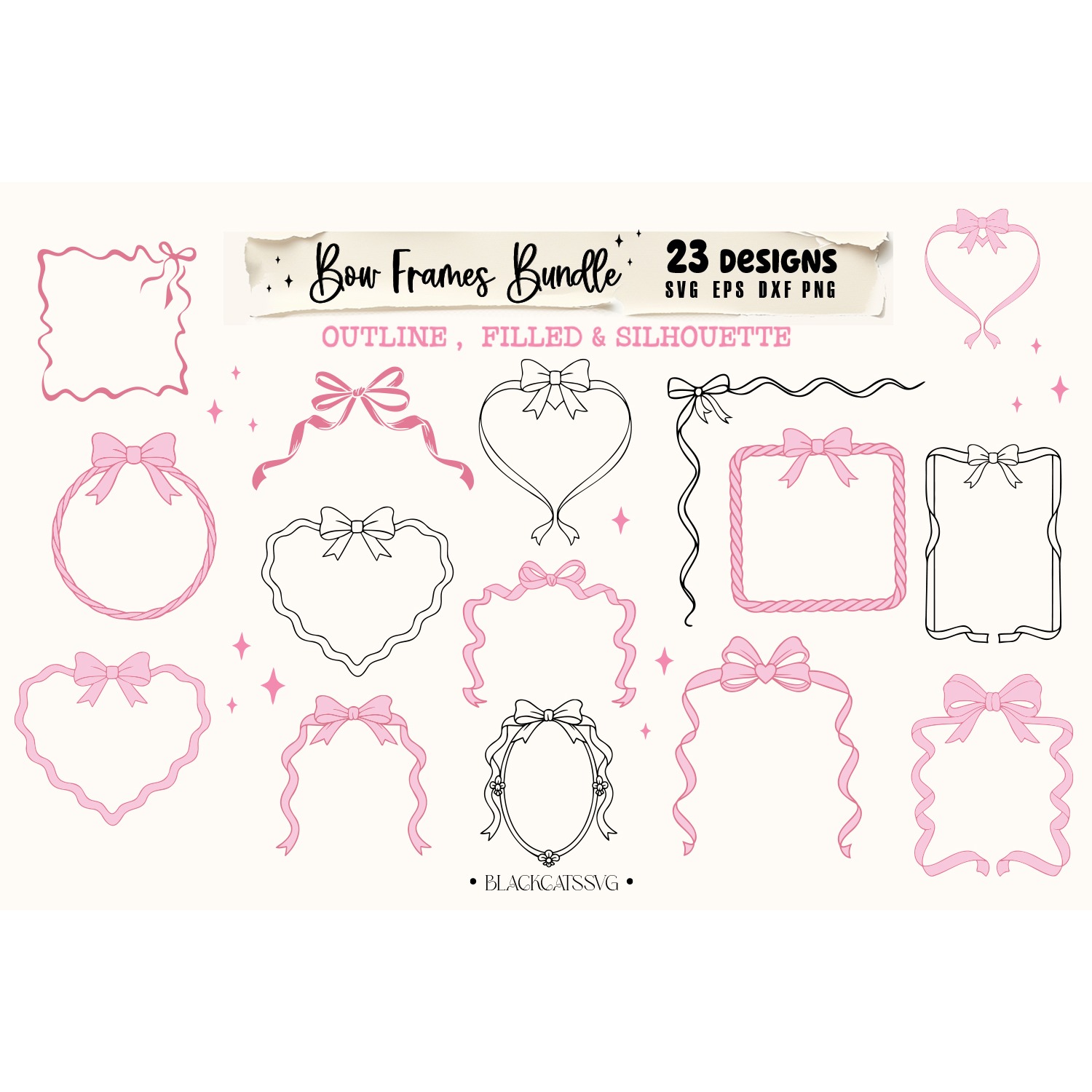 Bow Frames Bundle Svg, Coquette Bows SVG 2