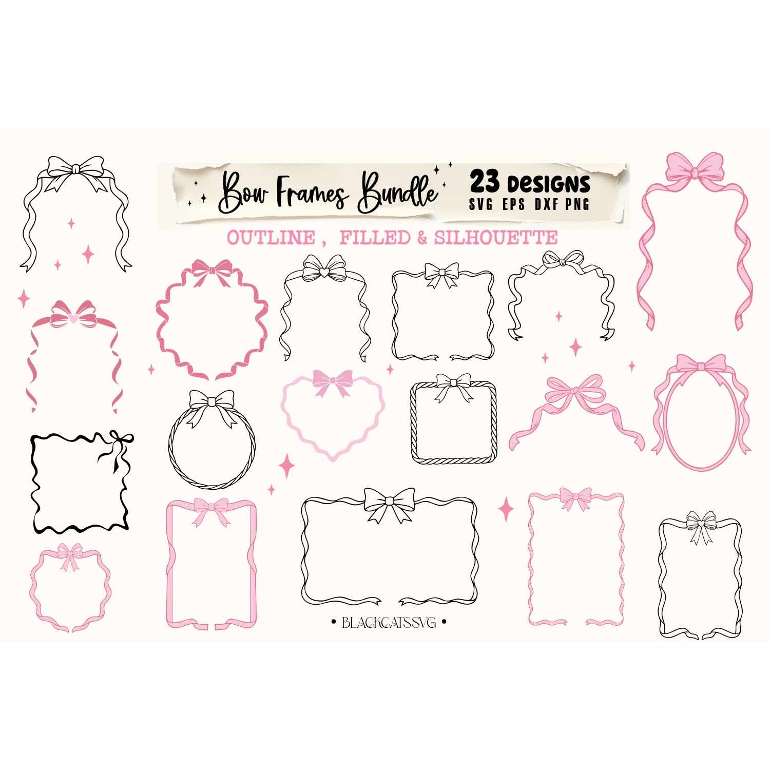 Bow Frames Bundle Svg, Coquette Bows SVG 4