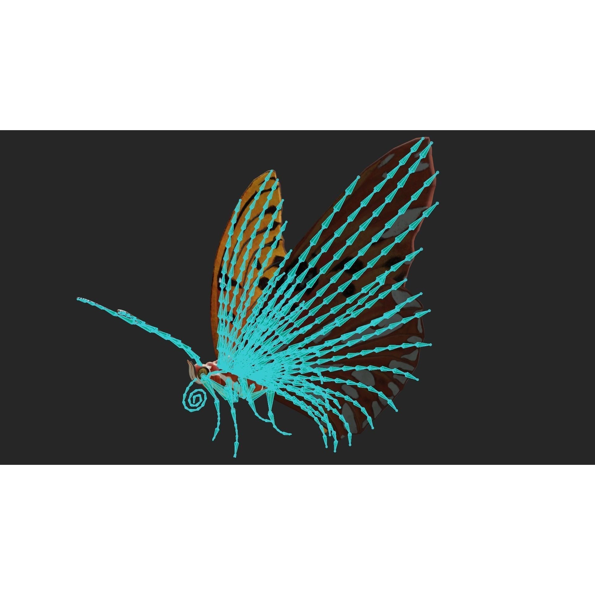 Butterfly Agraulis vanillae Animated 3D model 3