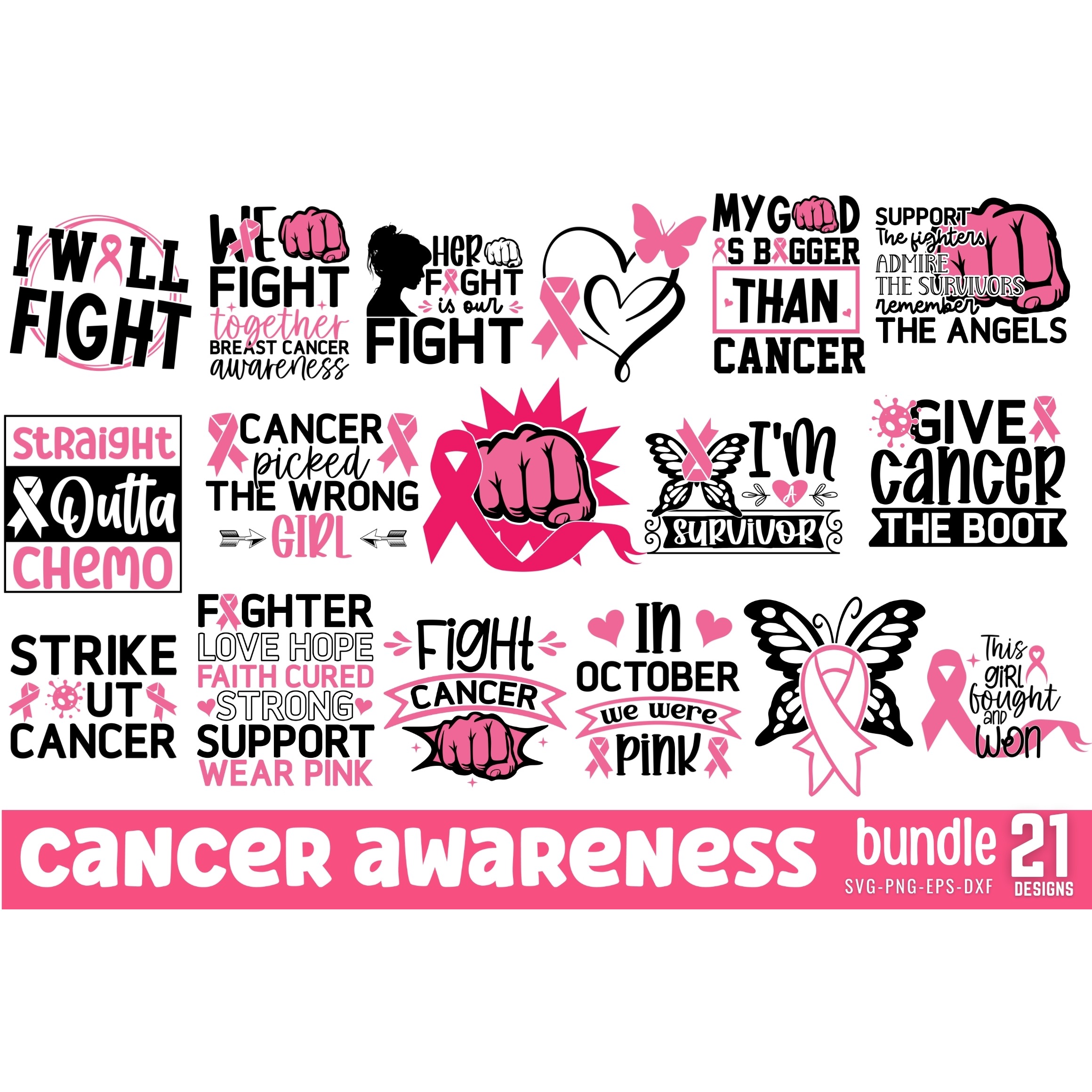 Cancer Awareness SVG Bundle (2)