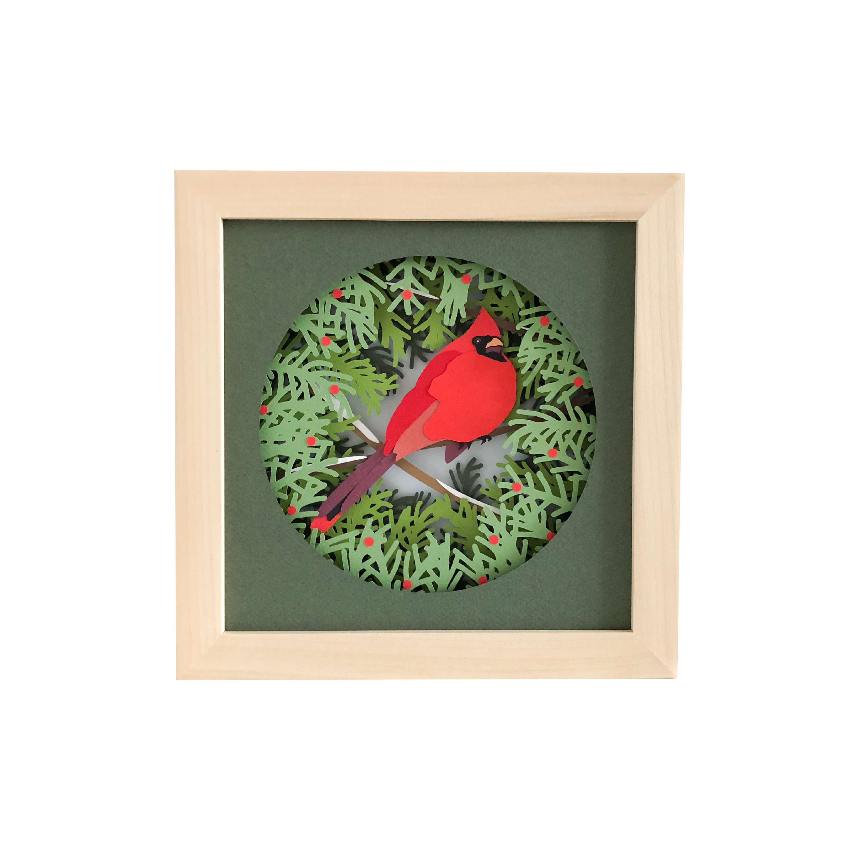 Cardinal Christmas 3D Shadow Box SVG Layered Paper Cut 2