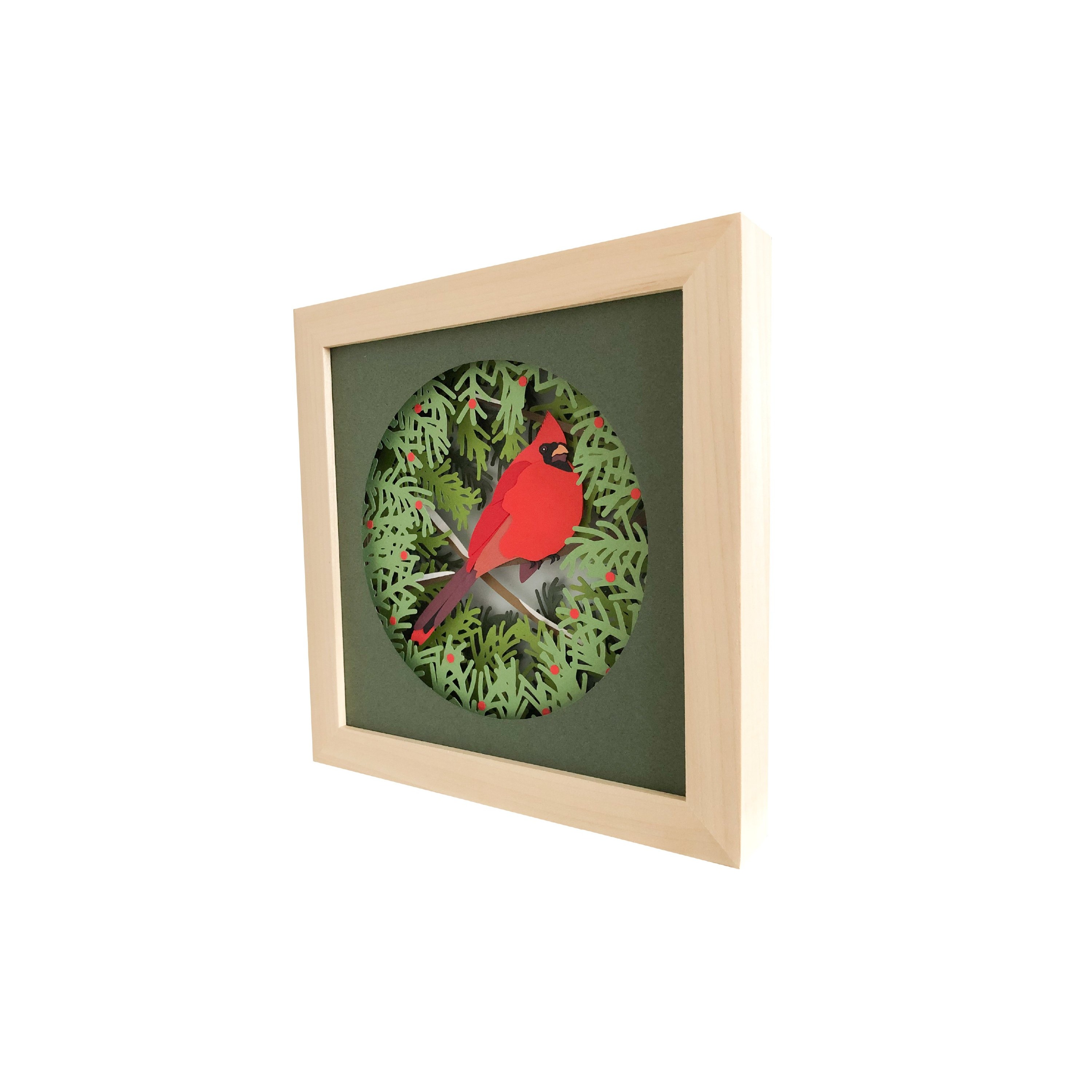 Cardinal Christmas 3D Shadow Box SVG Layered Paper Cut 3