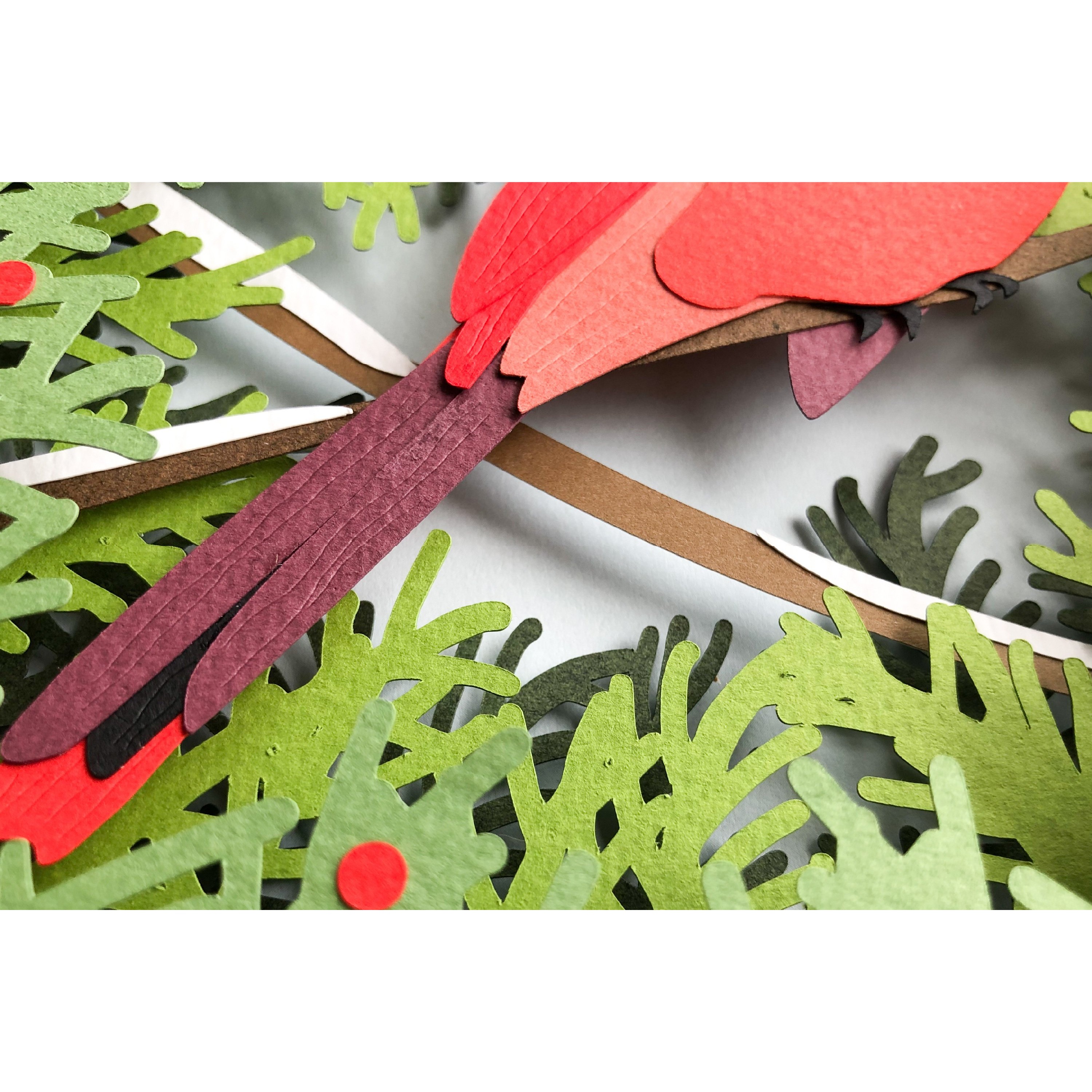 Cardinal Christmas 3D Shadow Box SVG Layered Paper Cut 7