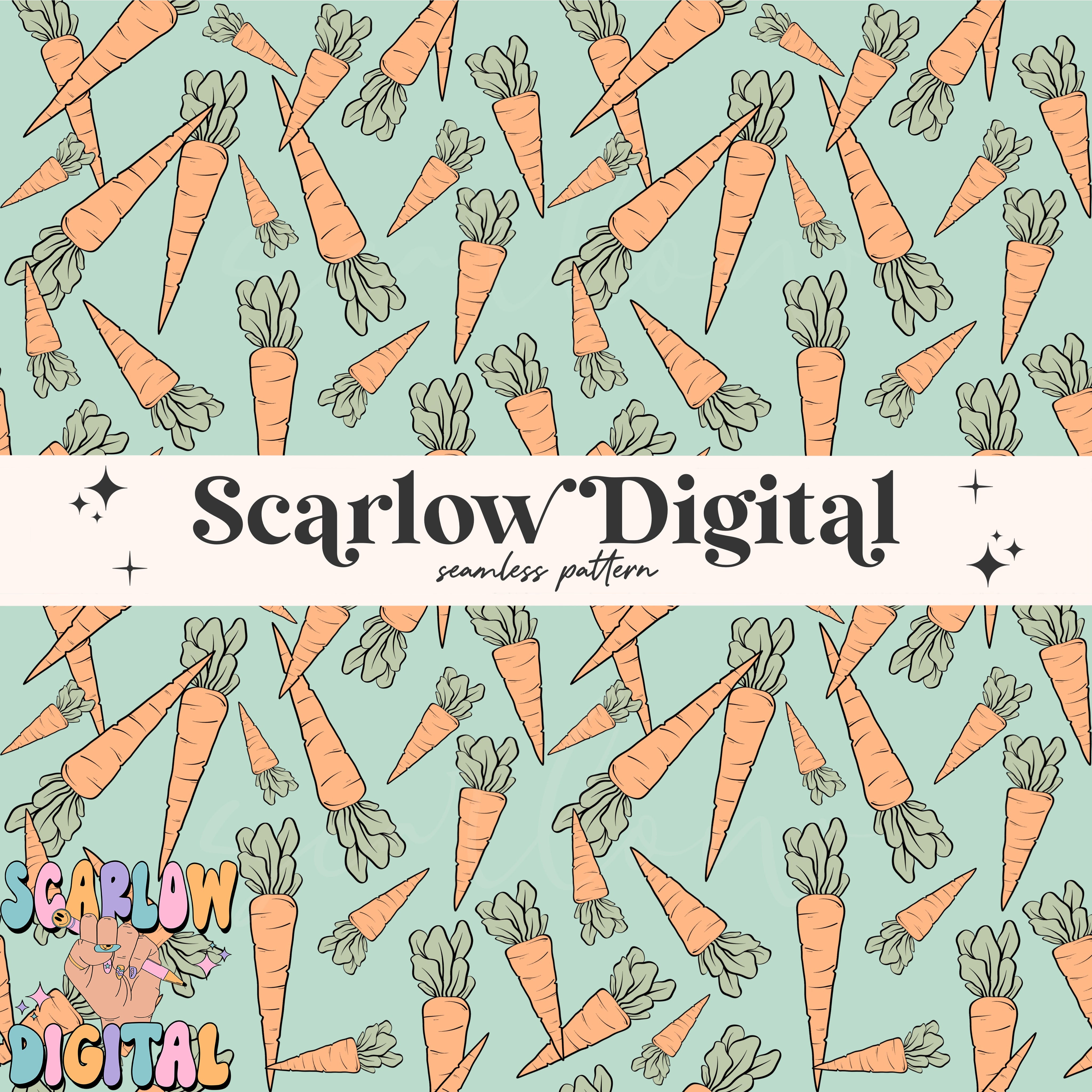 Carrots Seamless Pattern-Easter Sublimation Digital Design Download-boy easter seamless pattern, seamless files for boys, boy easter designs 2