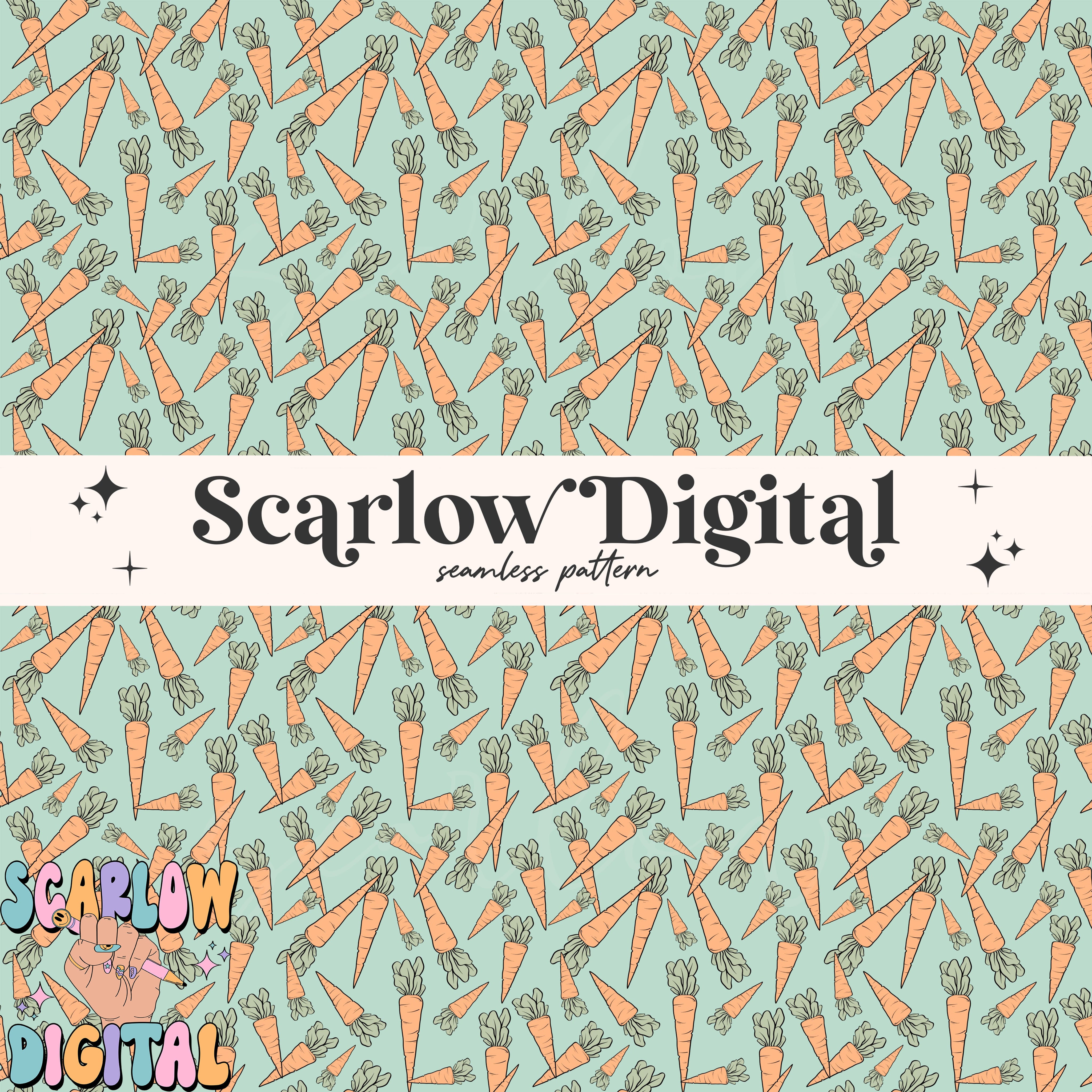Carrots Seamless Pattern-Easter Sublimation Digital Design Download-boy easter seamless pattern, seamless files for boys, boy easter designs 3