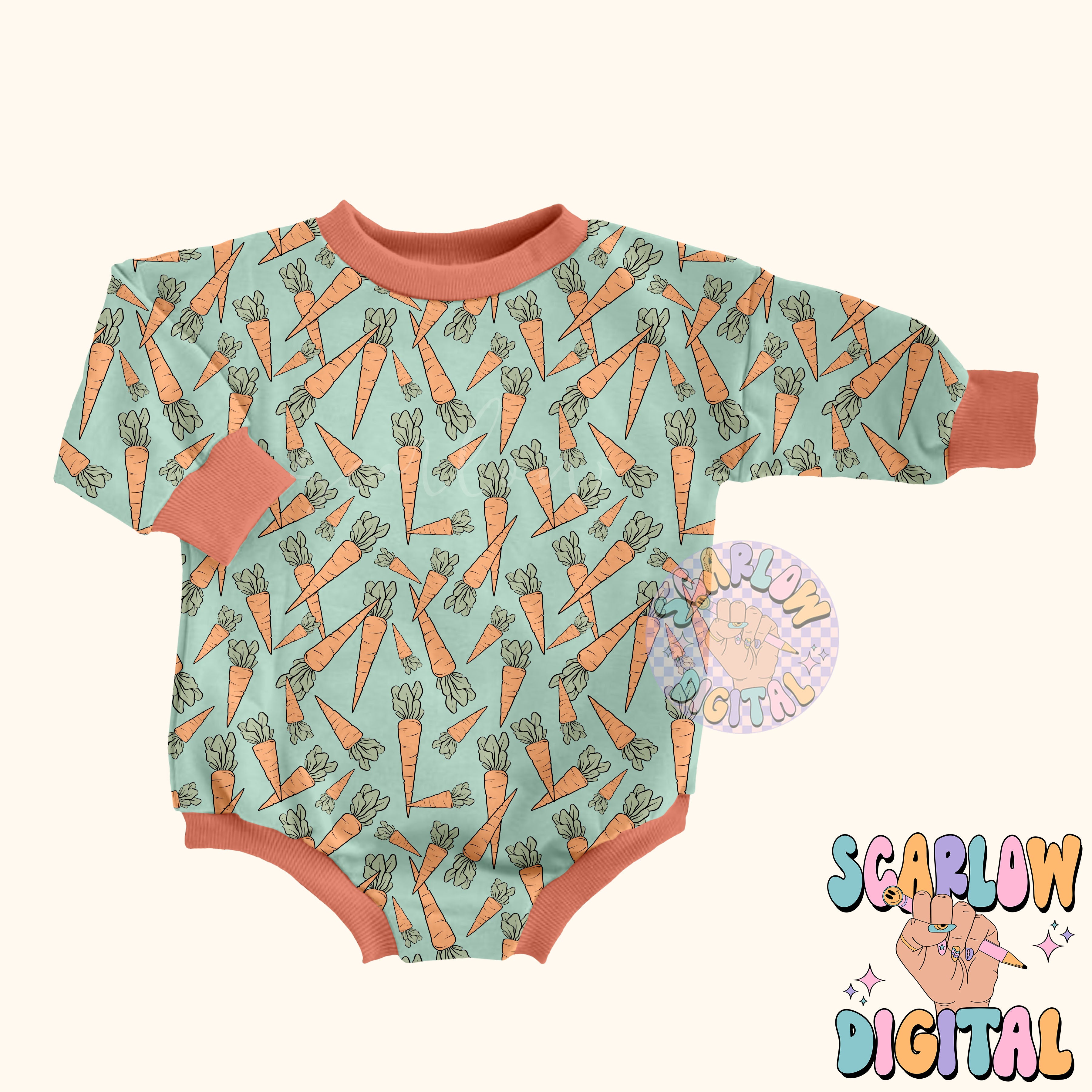 Carrots Seamless Pattern-Easter Sublimation Digital Design Download-boy easter seamless pattern, seamless files for boys, boy easter designs 5