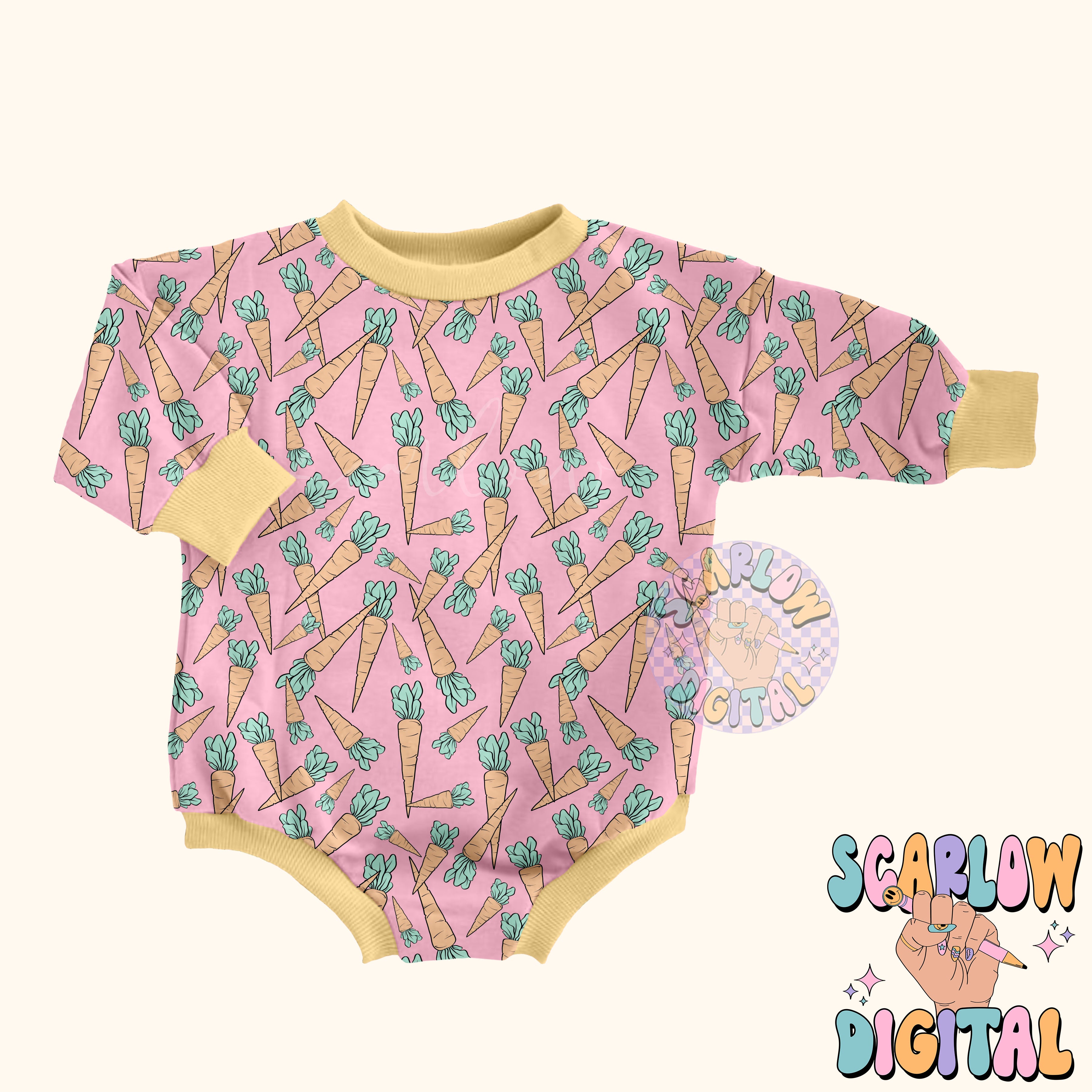 Carrots Seamless Pattern-Easter Sublimation Digital Design Download-girl easter seamless pattern, seamless files for girls, girly easter 5