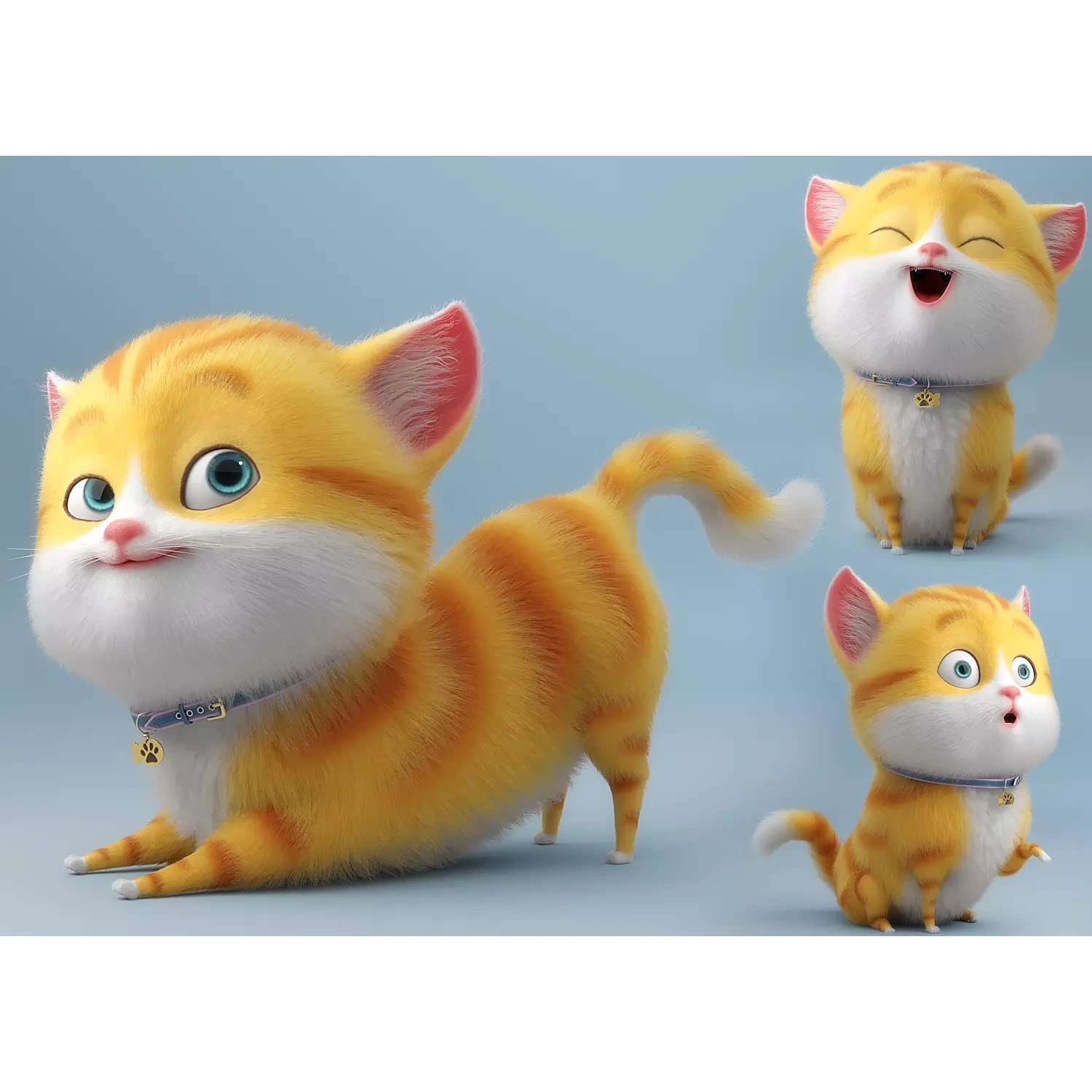 Cartoon Cat Rigged 3D model
