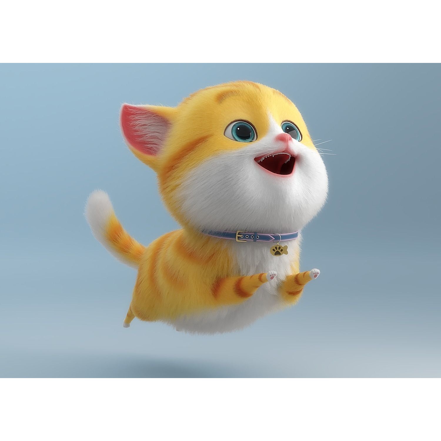 Cartoon Cat Rigged 3D model 4