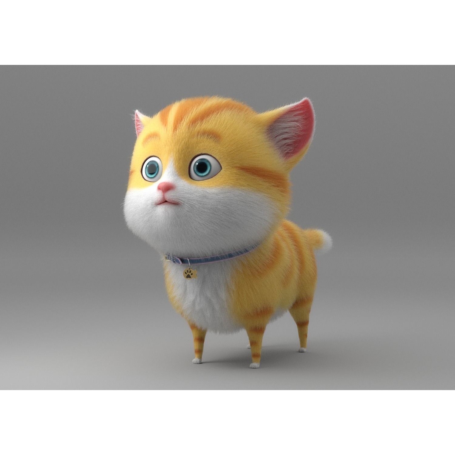 Cartoon Cat Rigged 3D model 10