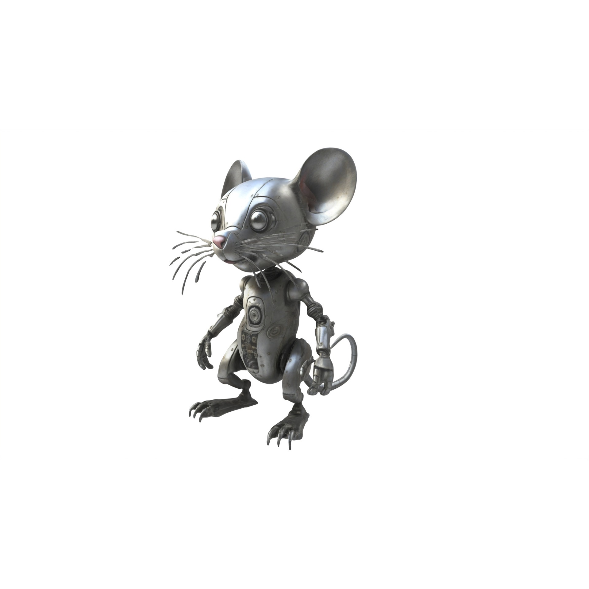 cartoon iron rat Free low-poly 3D model 2