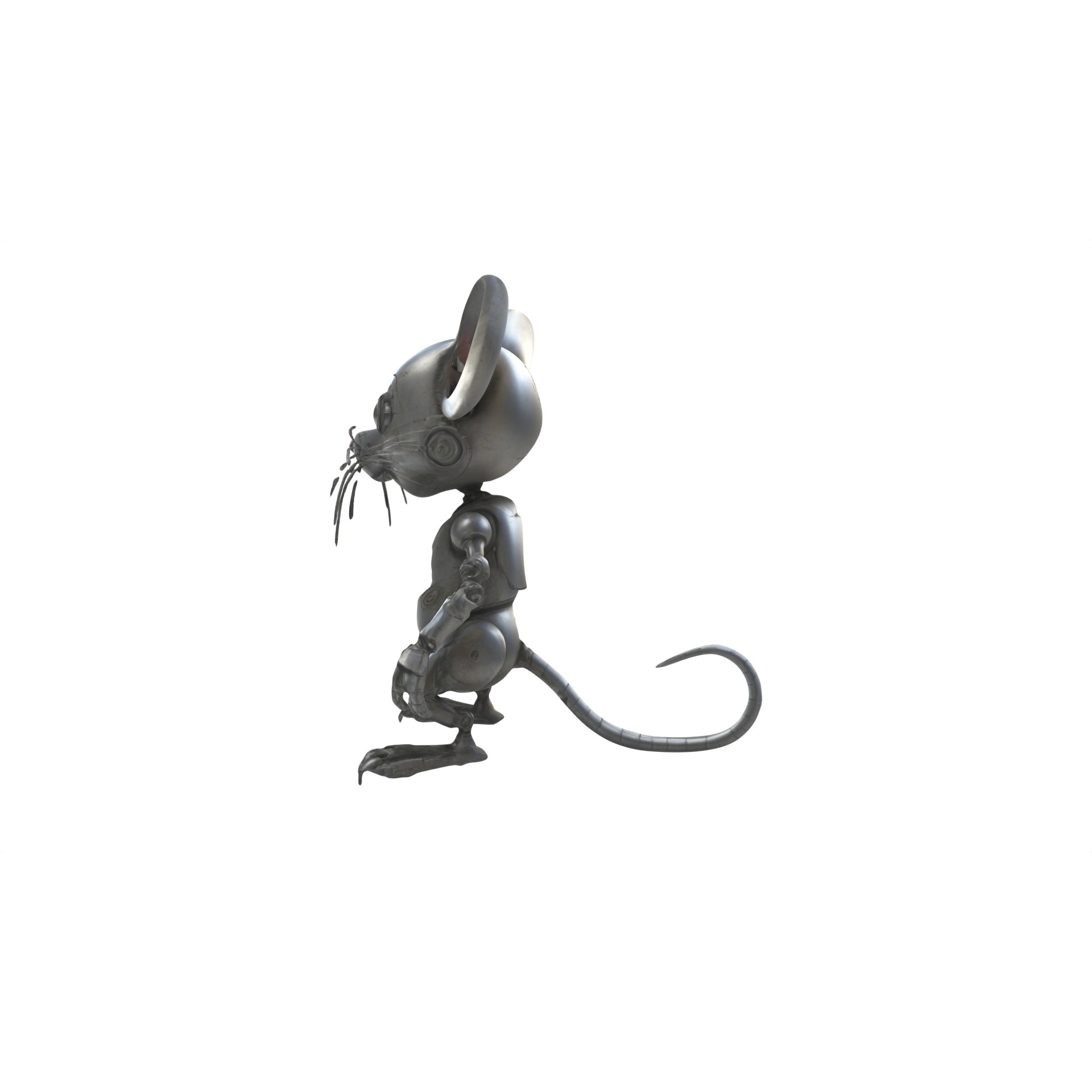 cartoon iron rat Free low-poly 3D model 3