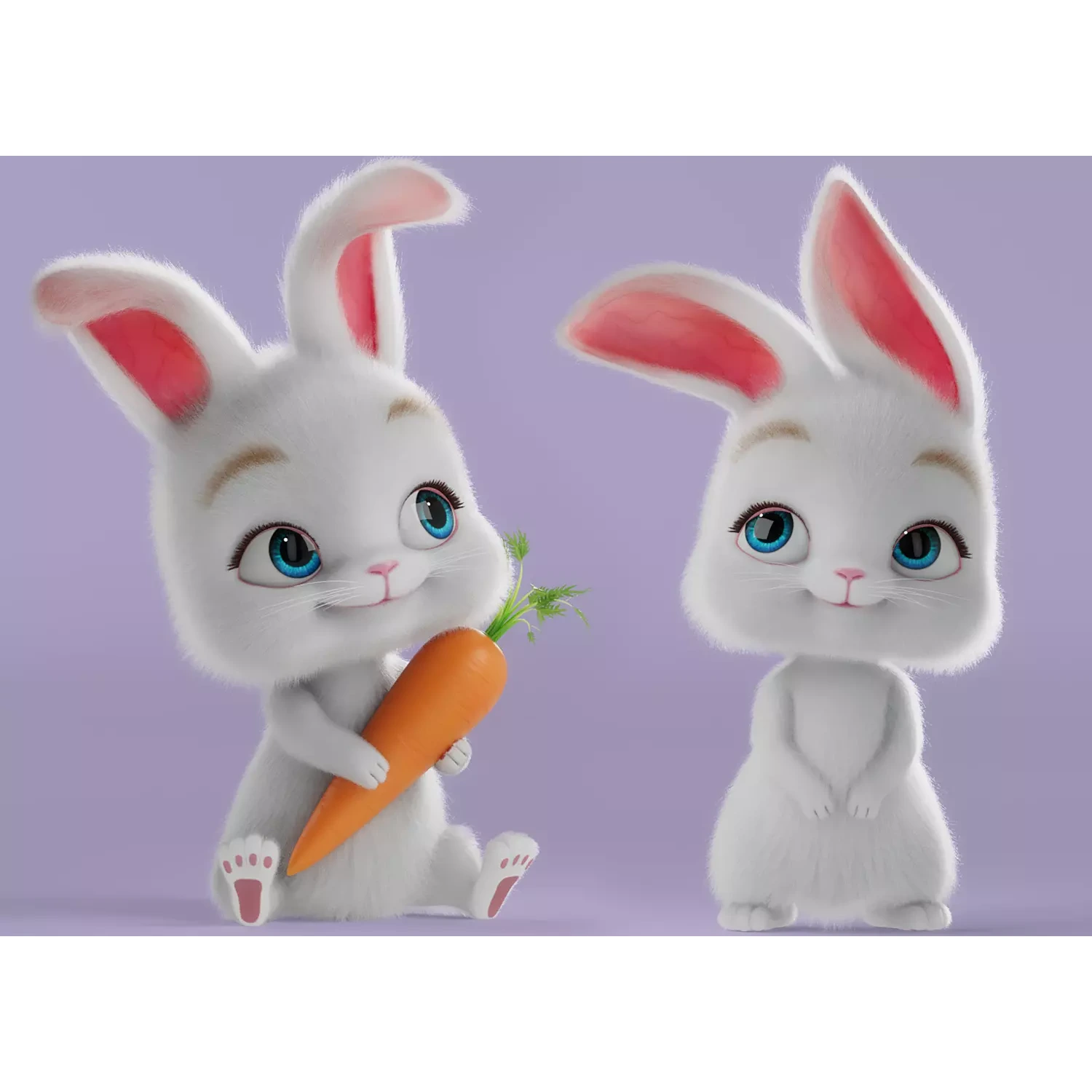 Cartoon Rabbit Rigged 3D model