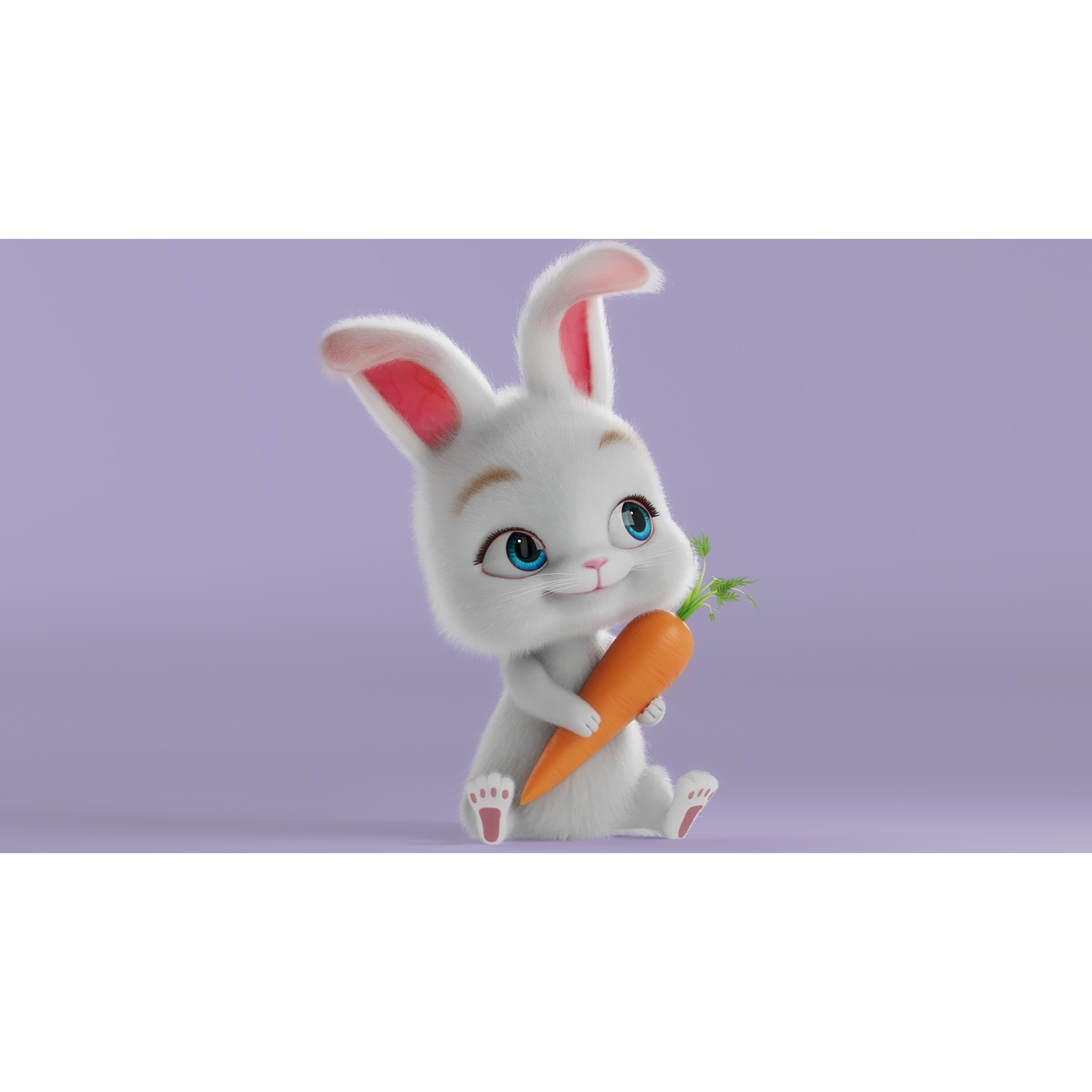 Cartoon Rabbit Rigged 3D model 2