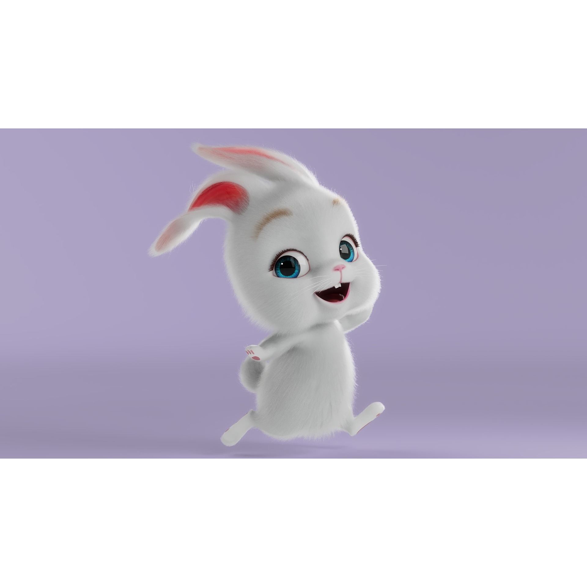 Cartoon Rabbit Rigged 3D model 3