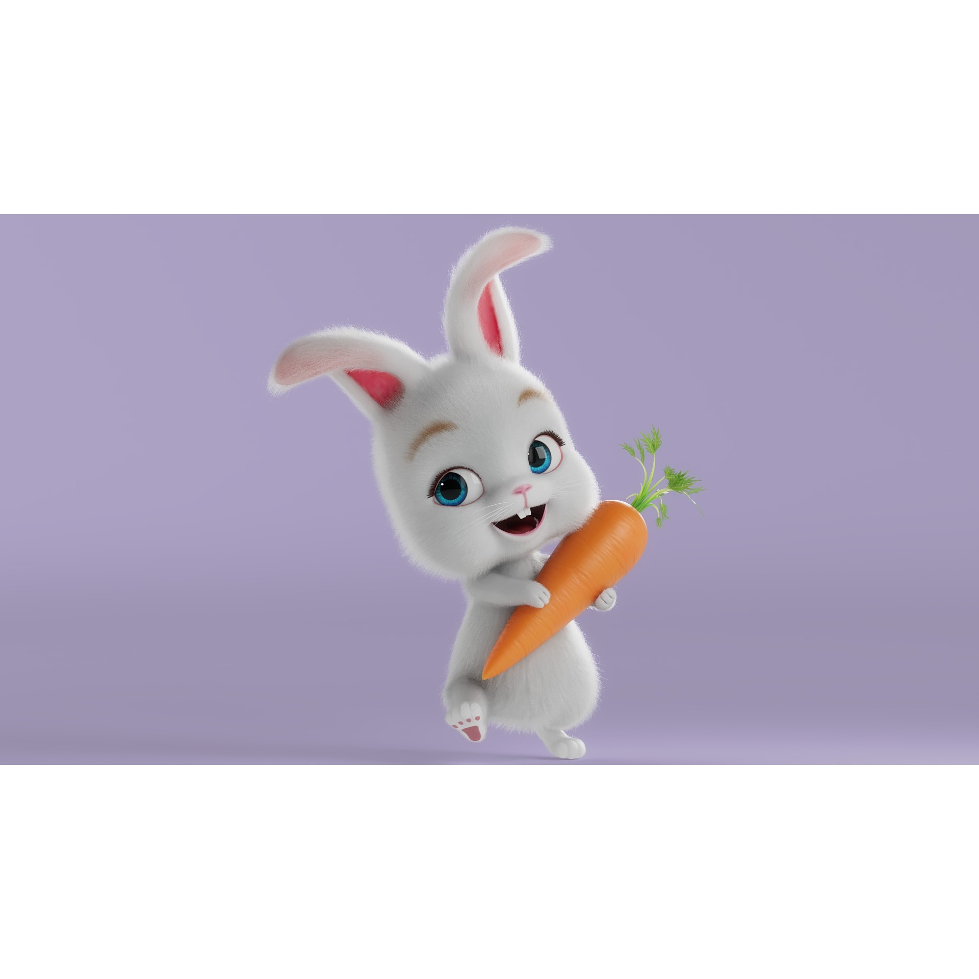 Cartoon Rabbit Rigged 3D model 4