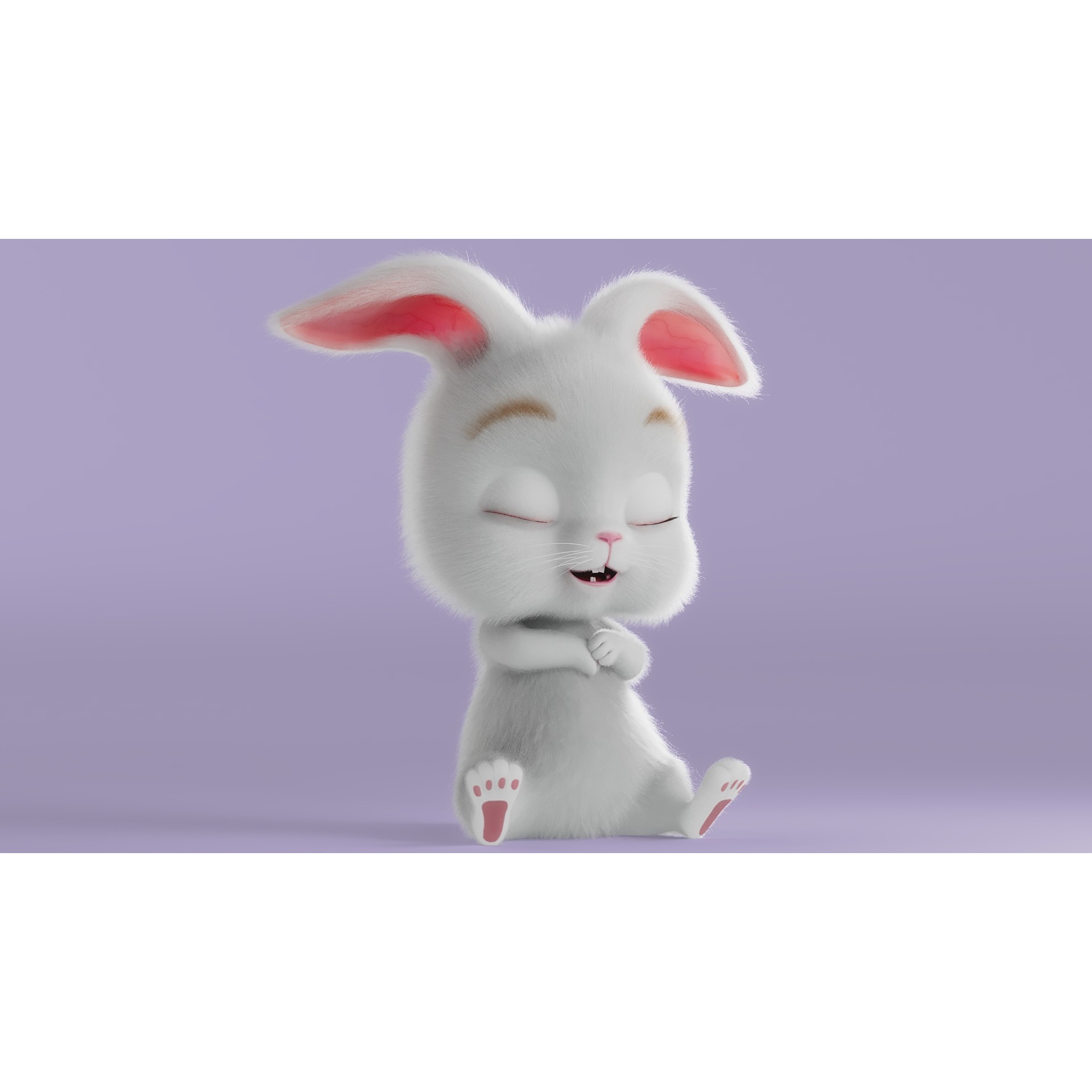 Cartoon Rabbit Rigged 3D model 6