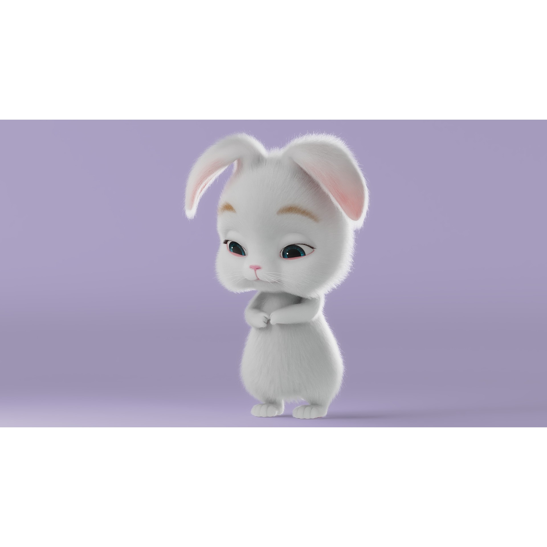 Cartoon Rabbit Rigged 3D model 7