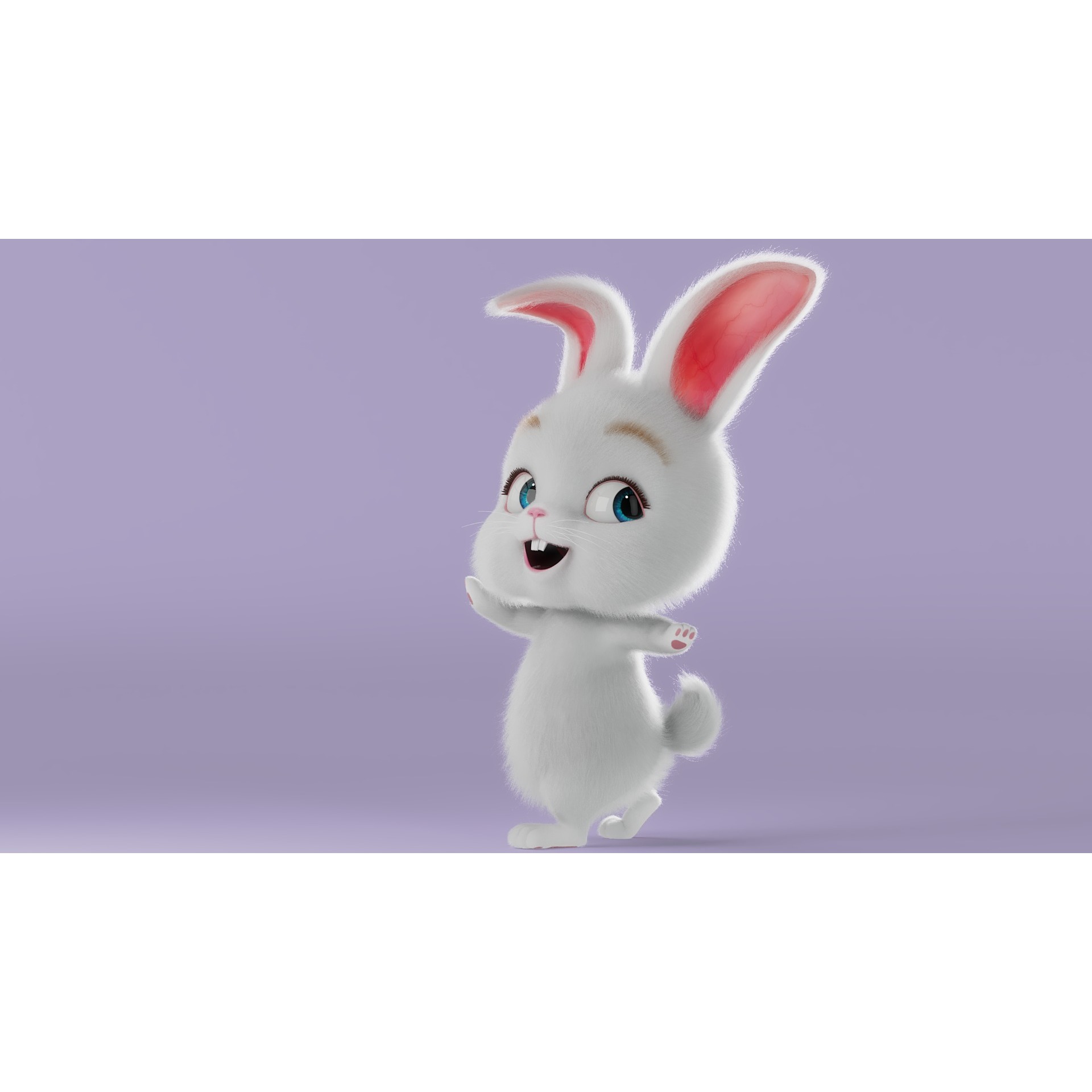 Cartoon Rabbit Rigged 3D model 8