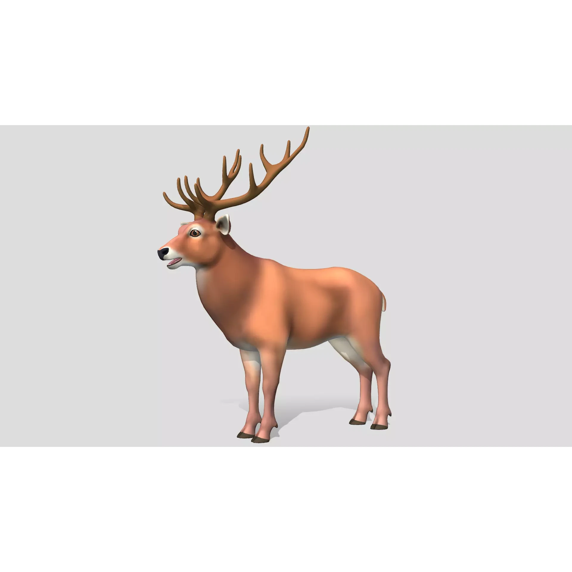 Cartoon - Red Deer Low-poly 3D model 2