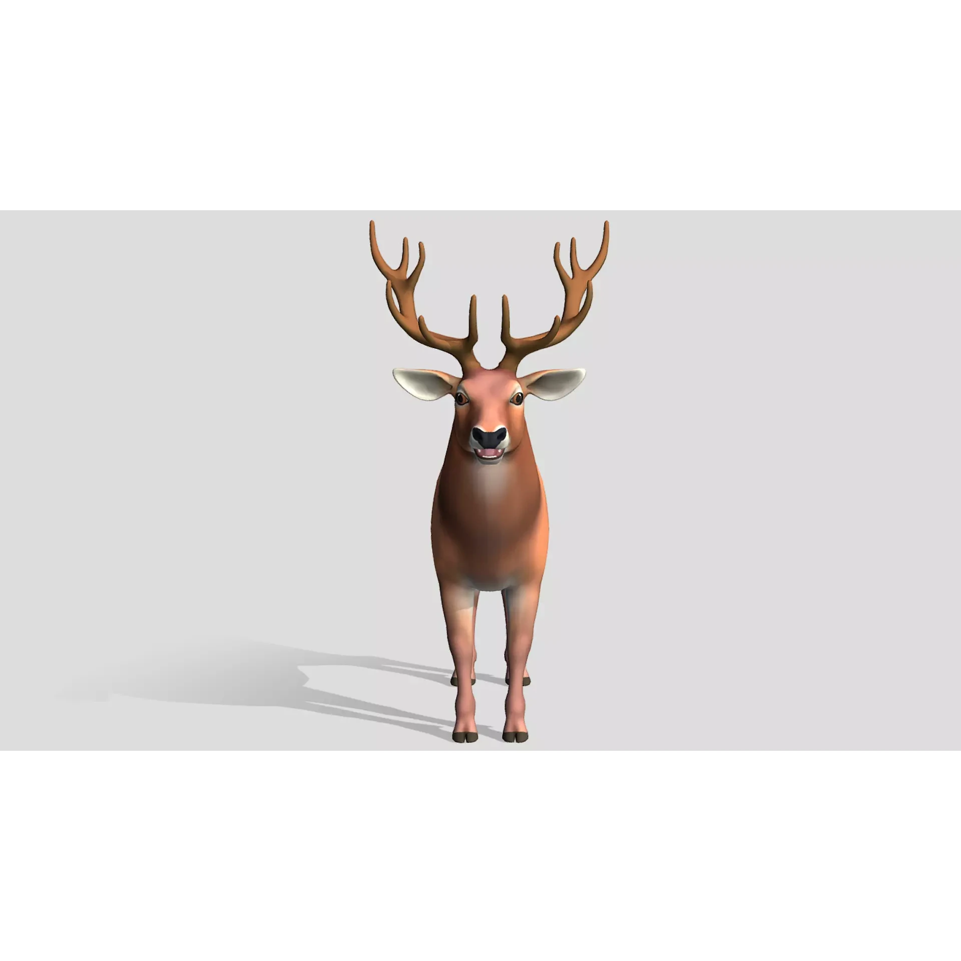 Cartoon - Red Deer Low-poly 3D model 4