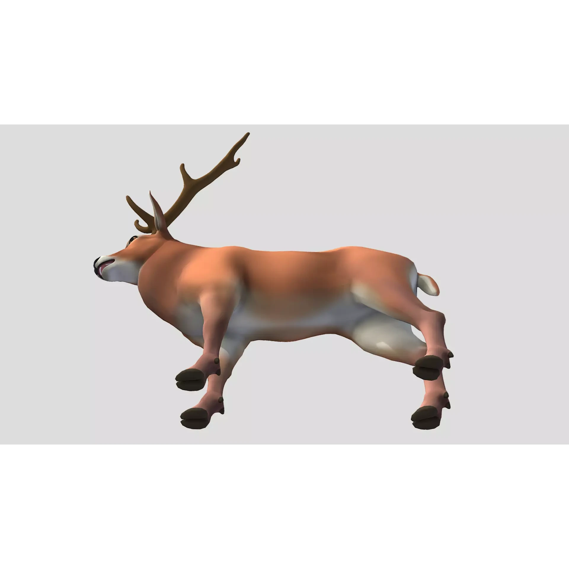Cartoon - Red Deer Low-poly 3D model 7