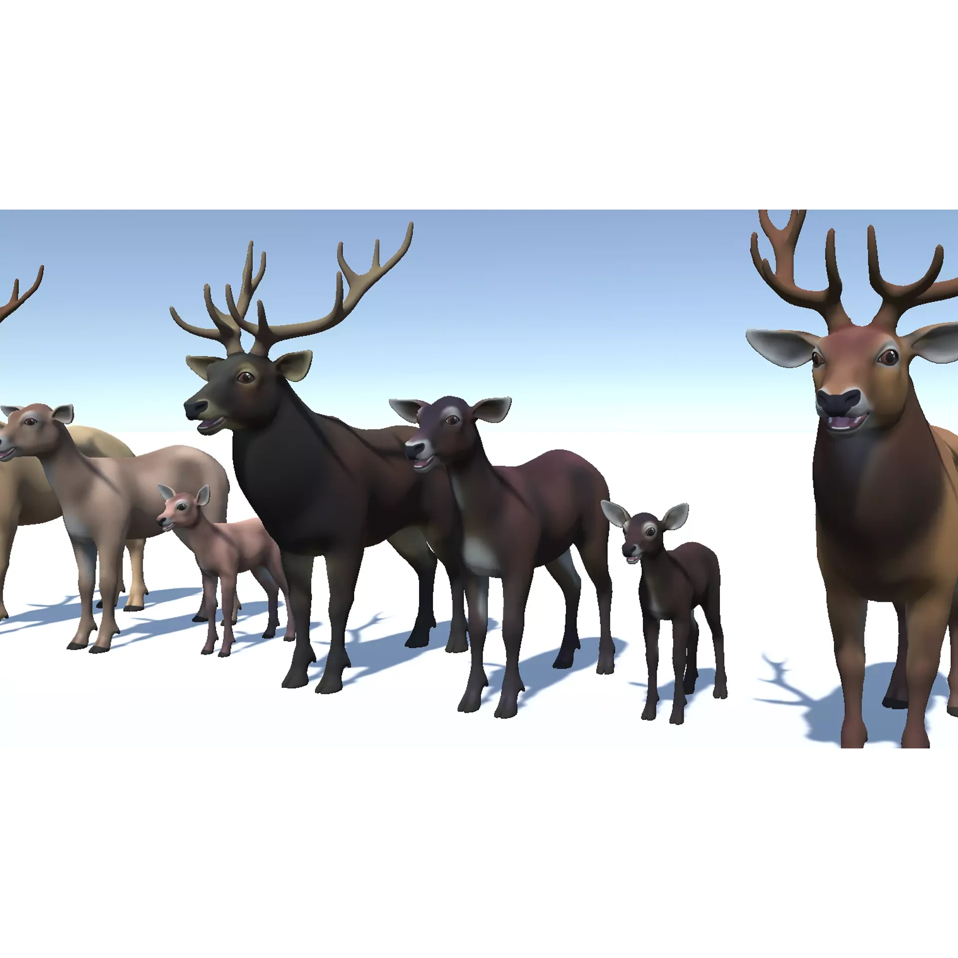 Cartoon - Red Deer Low-poly 3D model 10