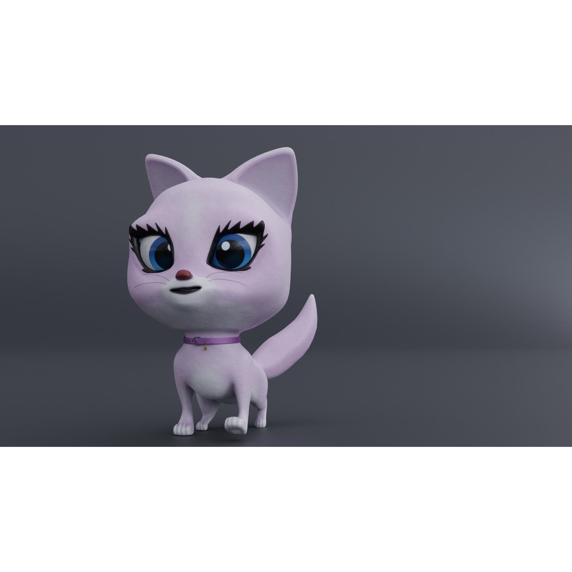 Catoon Cat Rigged Free low-poly 3D model 5