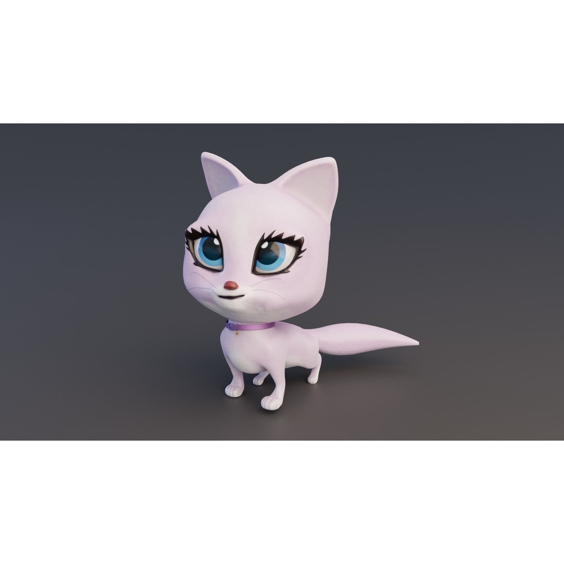 Catoon Cat Rigged Free low-poly 3D model 6